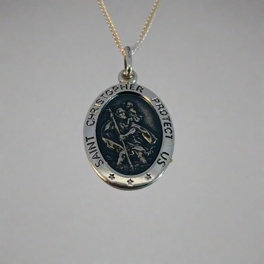 Sterling Silver Large St. Christopher Medal -  -  - House of Himwitsa Art Gallery