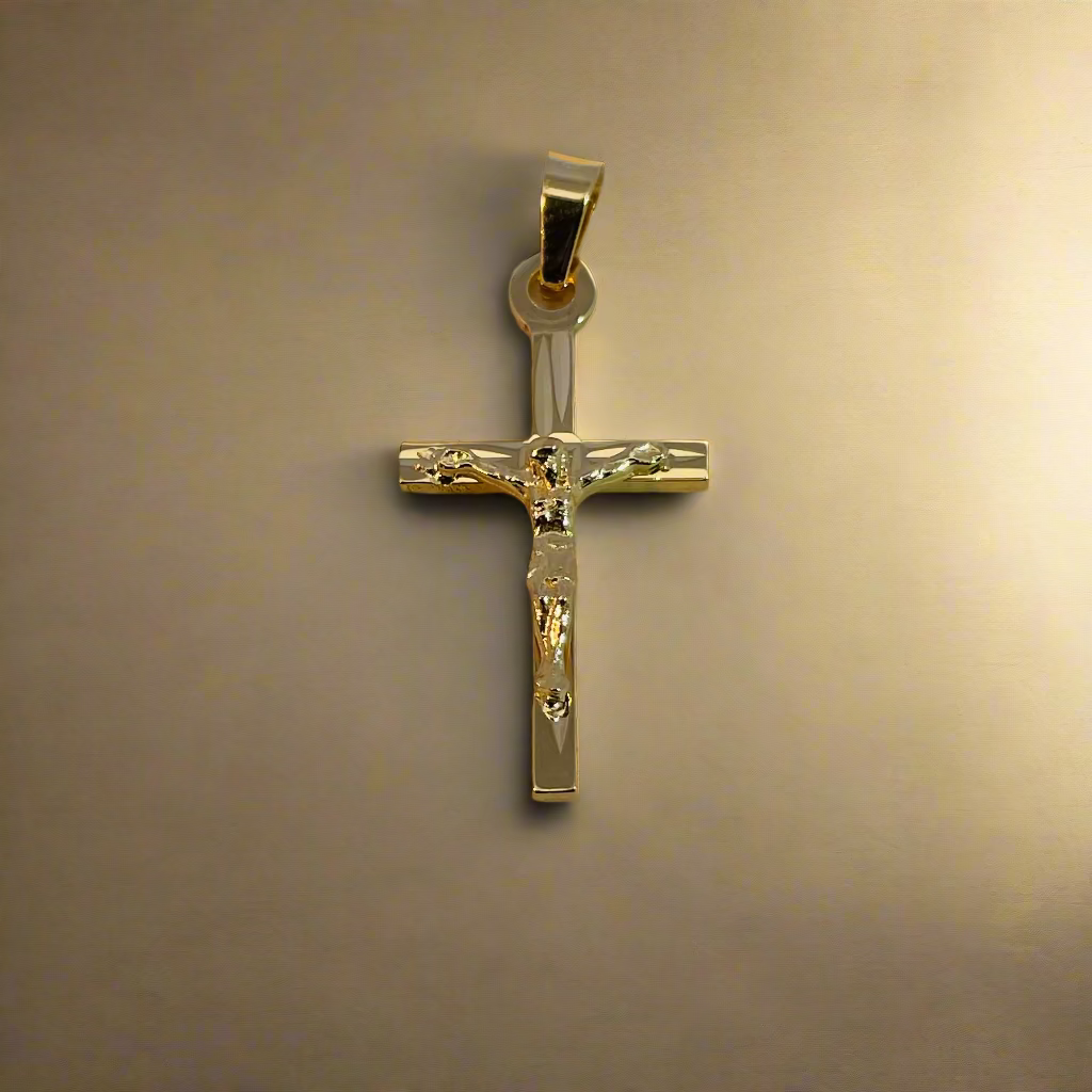 Gold Plated Medium Tube Crucifix -  -  - House of Himwitsa Art Gallery