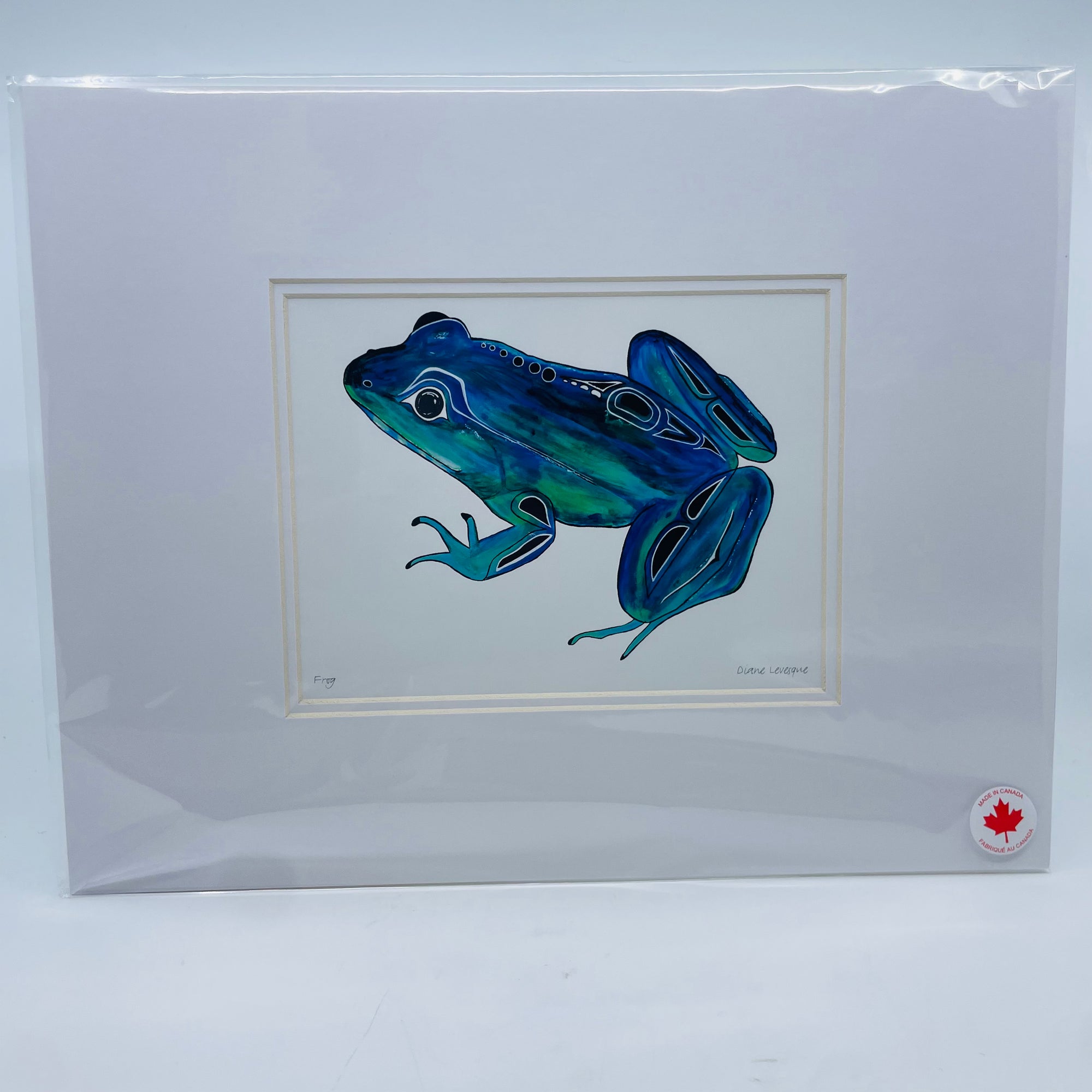 Matted Art Card Diane Levesque Frog - Canadian Art Prints Inc. - Matted Art Card - House of Himwitsa Art Gallery