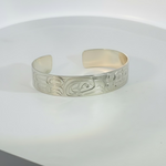 Travis Henry 1/2" Silver Bracelet Eagle and Orca