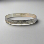 Gilbert Pat 5/16 Silver Bangle 2 Eagles and sun -  - carved jewelry - House of Himwitsa Art Gallery