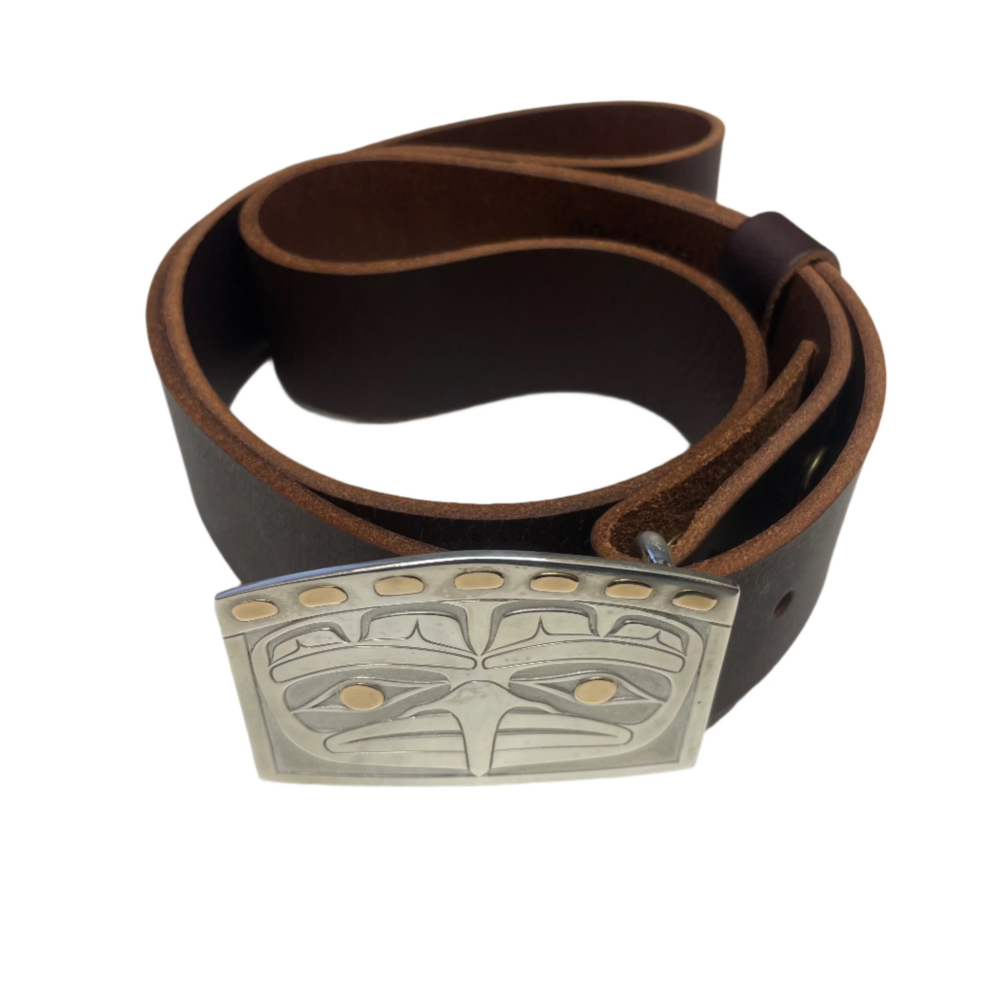 Grant Pauls Silver/14k gold Belt Buckle Eagle -  - Belt buckle - House of Himwitsa Art Gallery