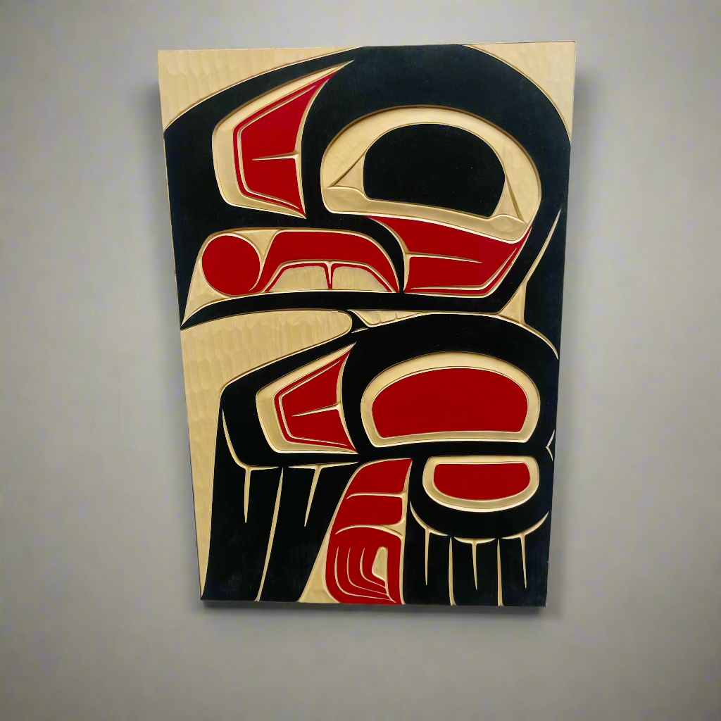Cecilia AdamsPanel Yellow Cedar Raven 8 x 12" -  - Panel - House of Himwitsa Art Gallery