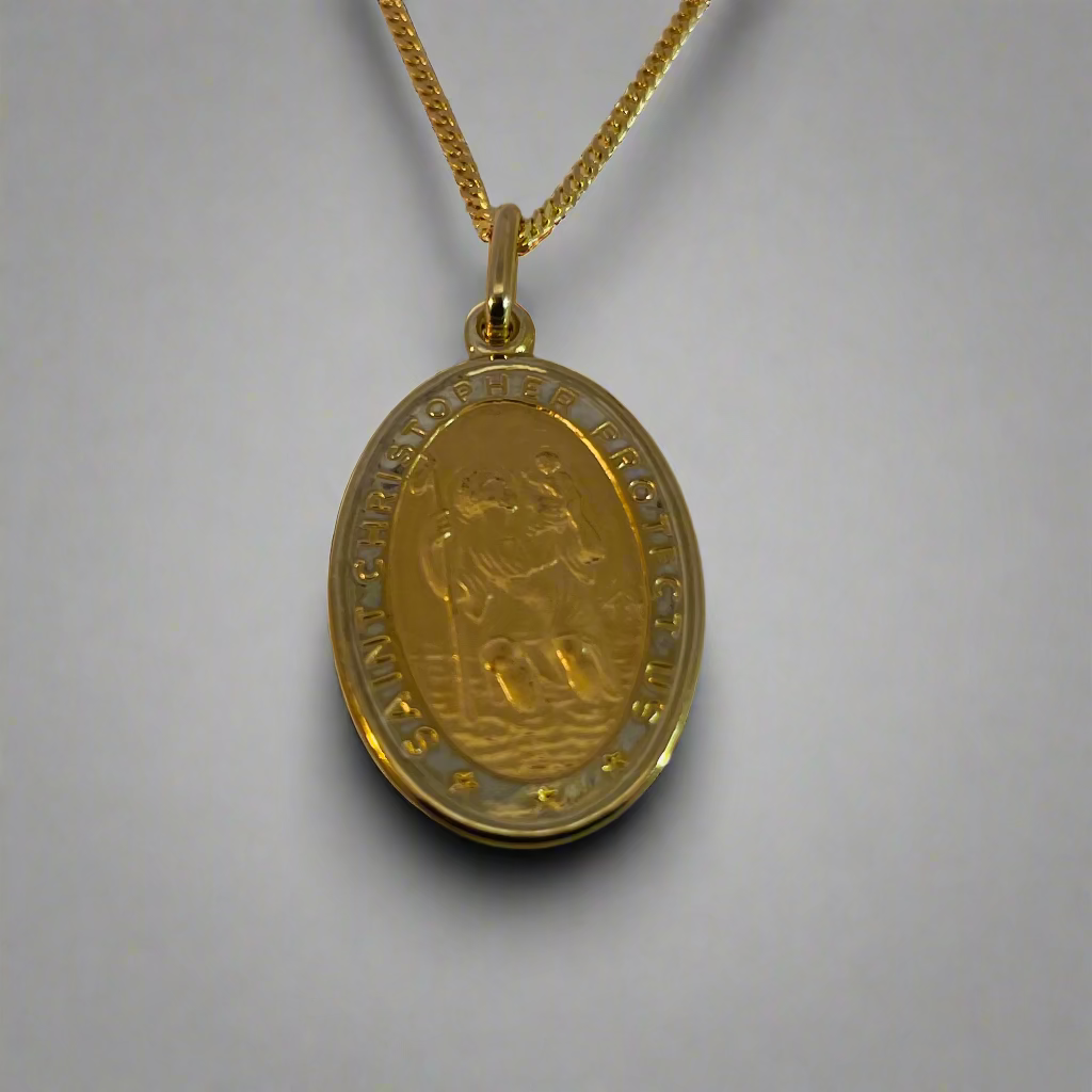 10k 23mm Oval St. Christopher Medal -  -  - House of Himwitsa Art Gallery