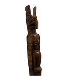 Eric Baker Talking Stick Eagle, Human, Wolf, and Bear -  - talking stick - House of Himwitsa Art Gallery