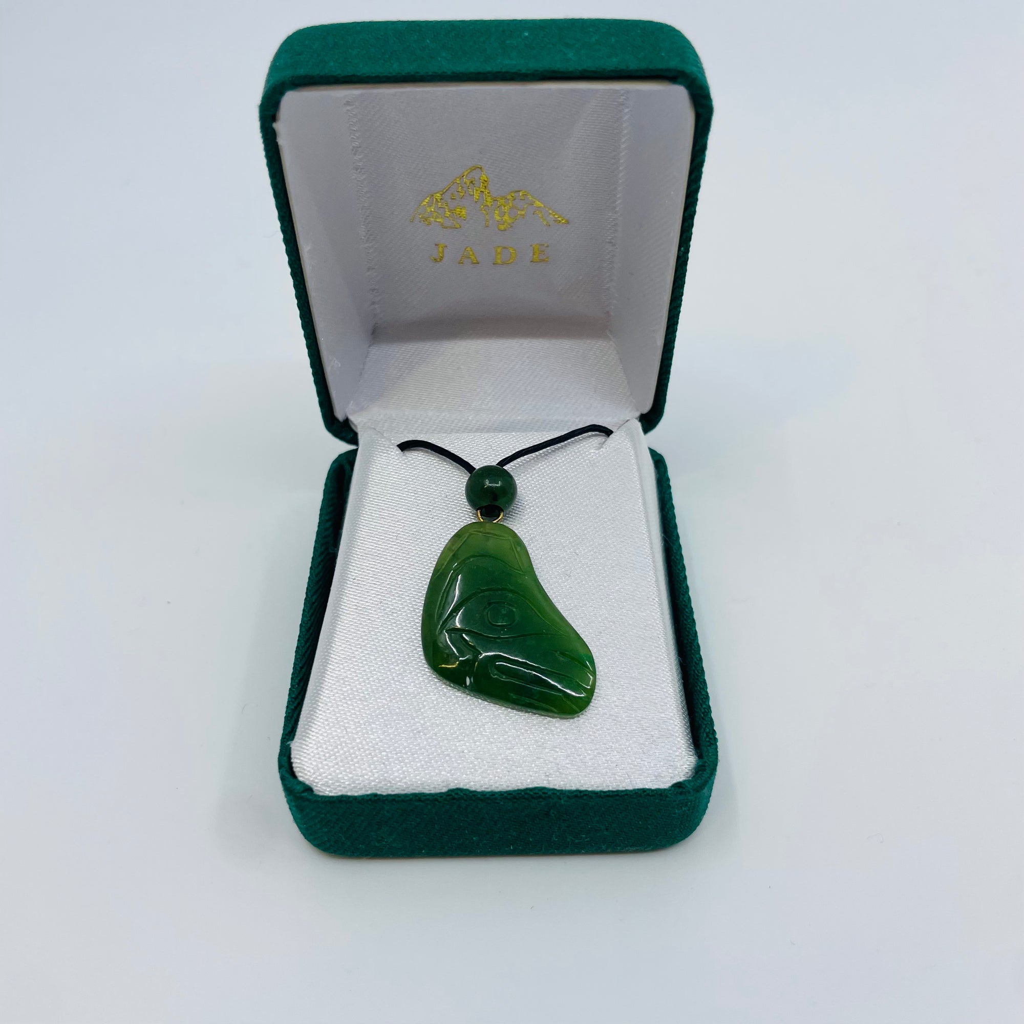 Jade Eagle Blk Cord Pendant -  - Jade - House of Himwitsa Art Gallery