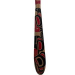 Cecilia Adams 3' 2" Paddle Wolf With Salmon -  - PADDLES - House of Himwitsa Art Gallery