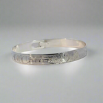 Gilbert Pat 5/16 Silver Bangle 2 Whales and sun -  - carved jewelry - House of Himwitsa Art Gallery