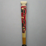 Cecilia Adams Wolf Paddle with Carved handle -  - wood carving - House of Himwitsa Art Gallery
