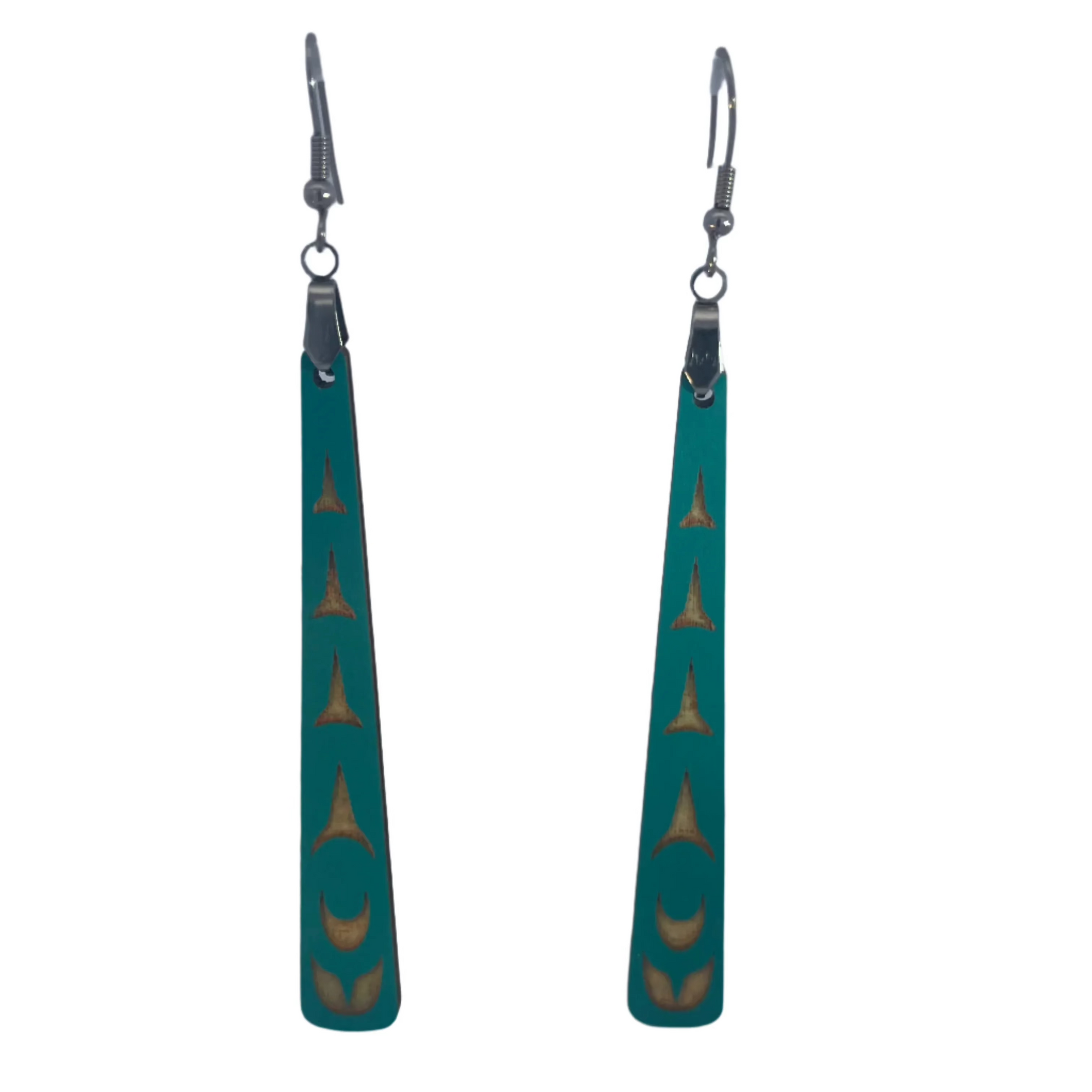 Raven Wolden Paddle Earrings -  - Earrings - House of Himwitsa Art Gallery
