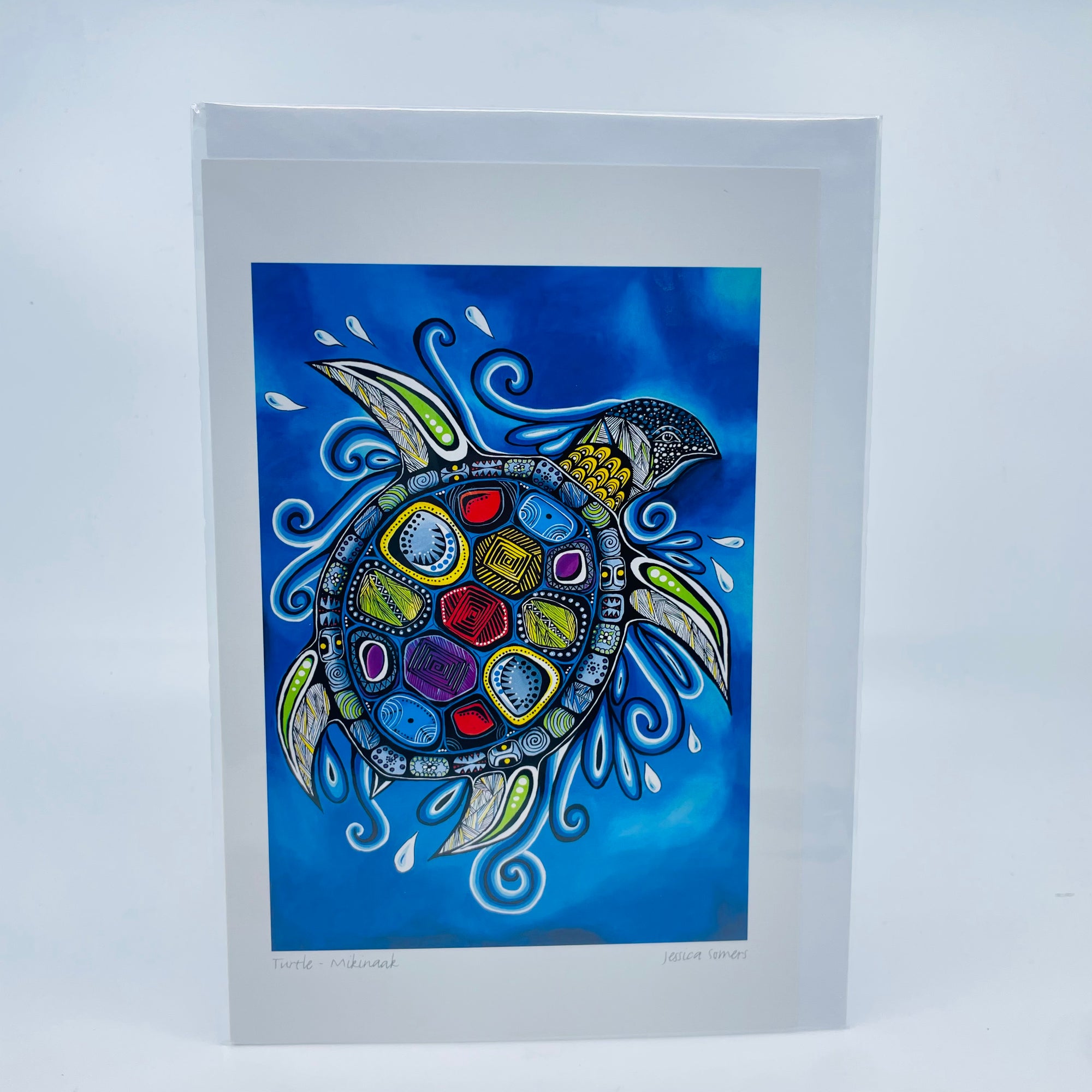 Art Card Jessica Somers Turtle " Mikinaak" - Canadian Art Prints Inc. -  - House of Himwitsa Art Gallery