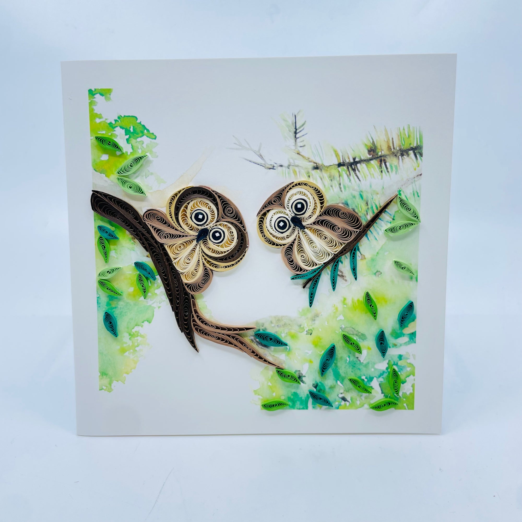 Quilling Art Card Owlets -  - quilling art card - House of Himwitsa Art Gallery