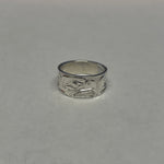 Ron Jackson Eagle 3/8" Silver Tapered Band Rings Size 7 -  - Jewellery - House of Himwitsa Art Gallery