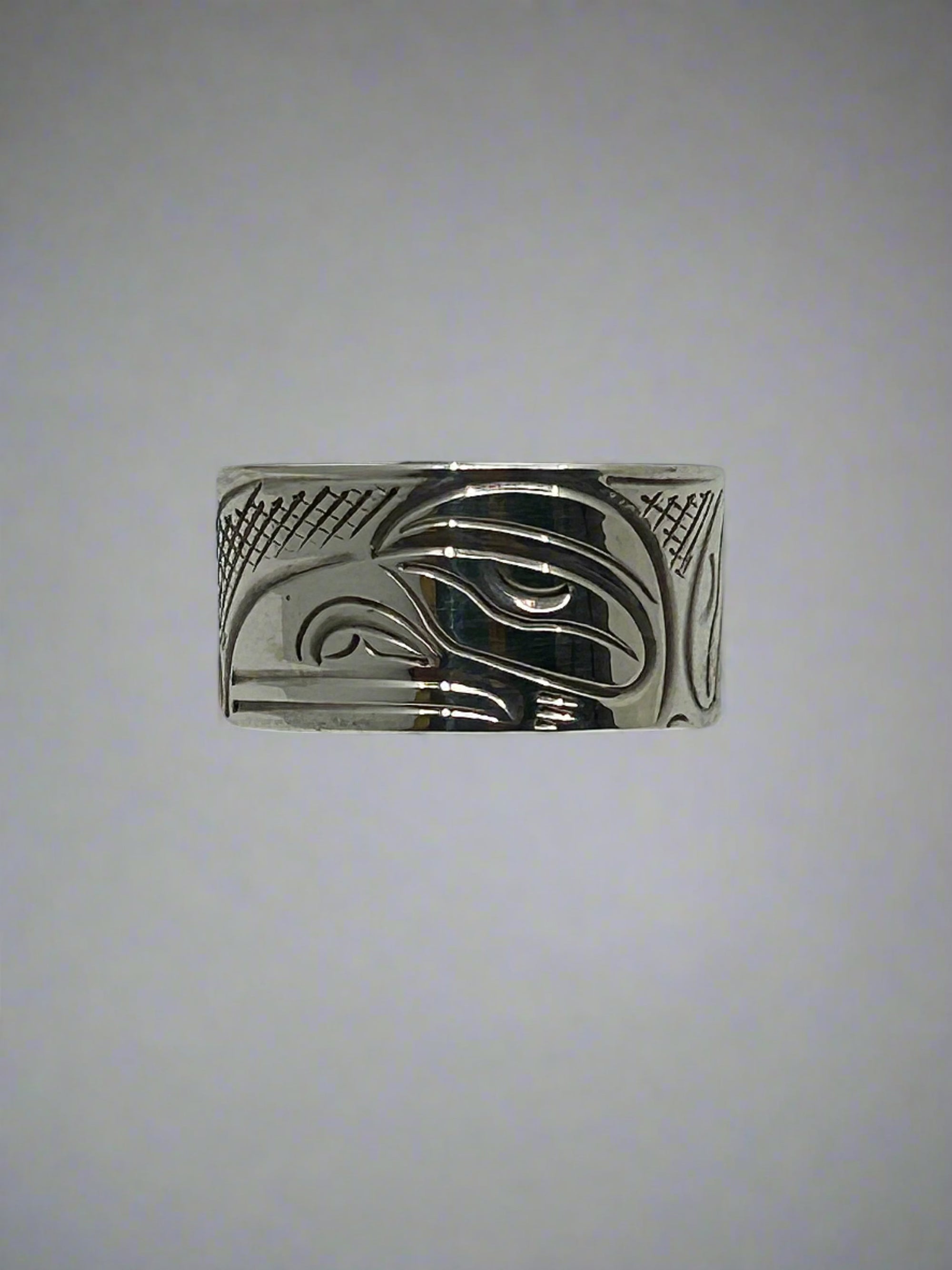 John Lancaster 3/8 Silver Ring Raven -  - Silver Ring - House of Himwitsa Art Gallery