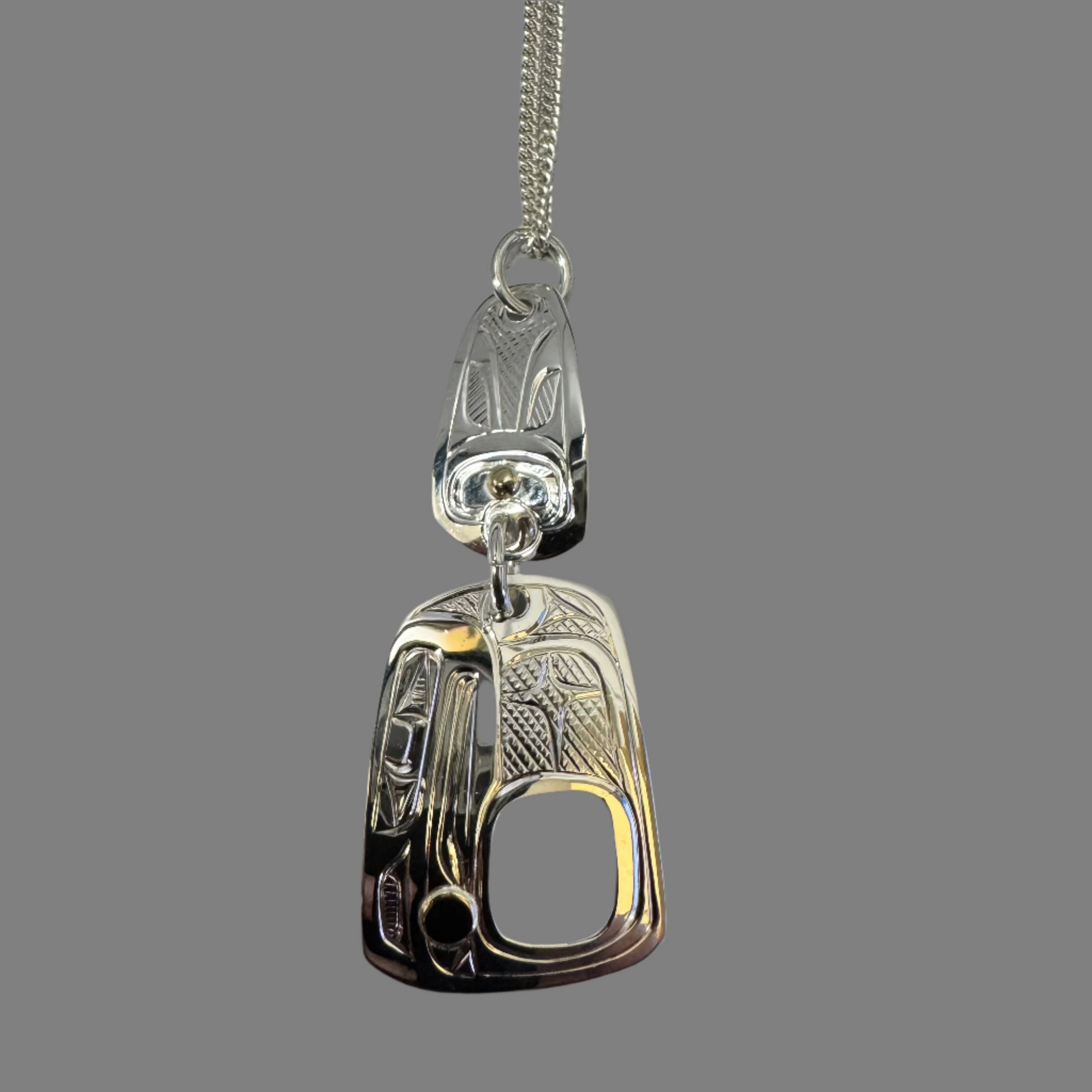 Corrine Hunt Pendant Raven -  - Silver Pendant - House of Himwitsa Art Gallery