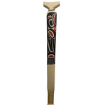 CECILIA ADAMS EAGLE-SALMON YELLOW CEDAR PADDLE 5 FEET -  - PADDLES - House of Himwitsa Art Gallery