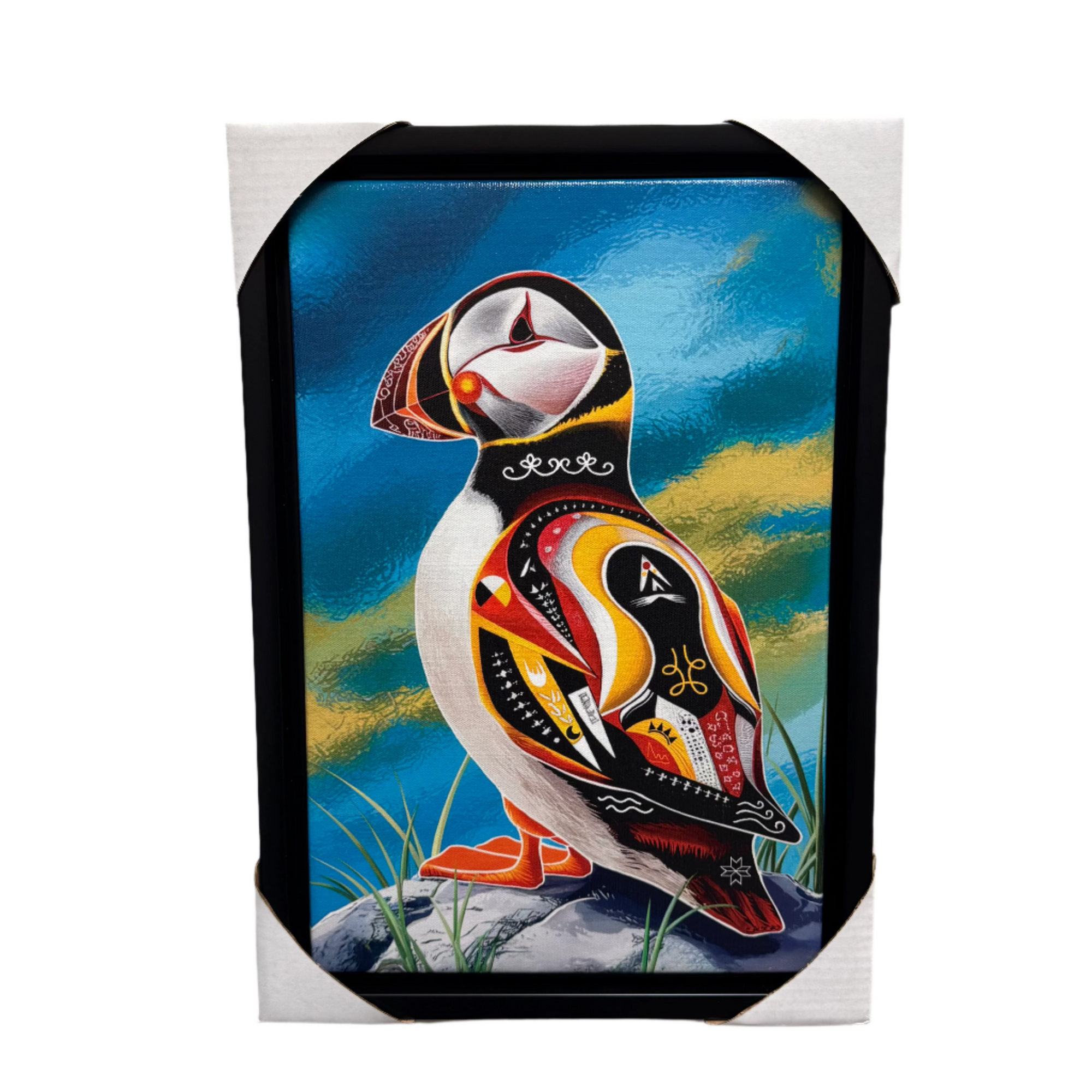 Canvas Stephanie White Spirit Puffin 12 x 18 -  - Canvas - House of Himwitsa Art Gallery