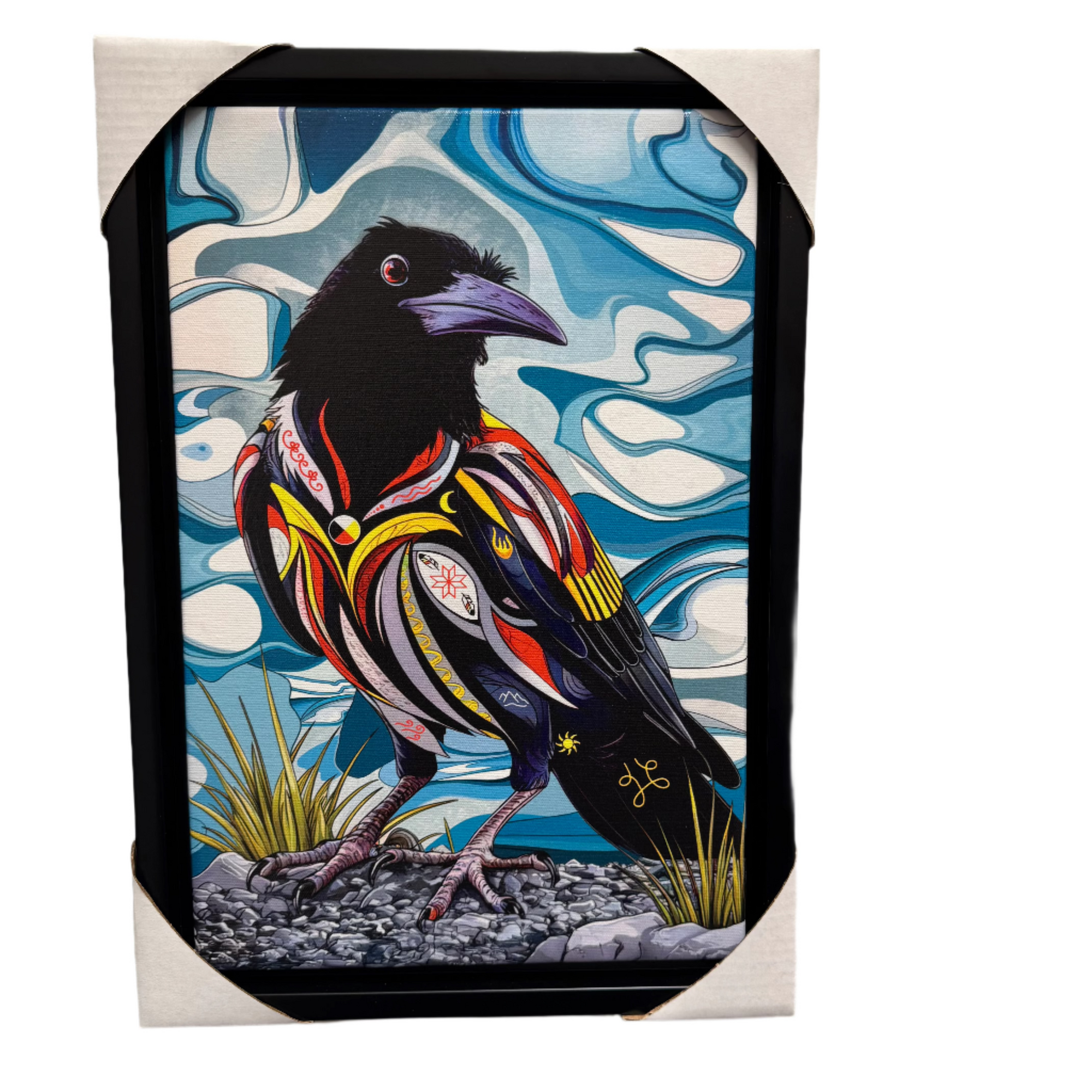 CanvasStephanie White Spirit Crow 12 x 18 -  - Canvas - House of Himwitsa Art Gallery