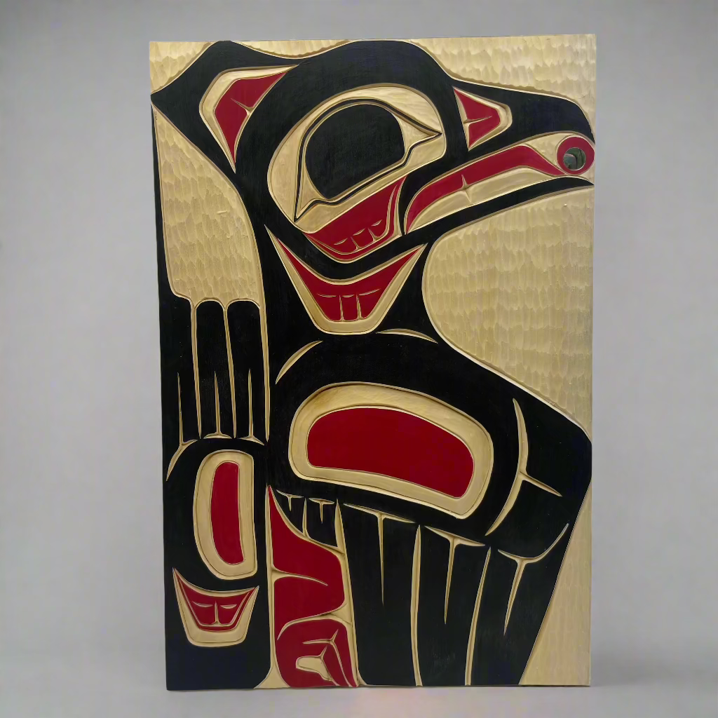 Randy Adams Panel Mountain Grouse 8 x 12 Abalone inlay -  - Panel - House of Himwitsa Art Gallery