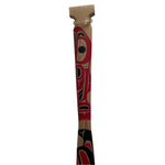 Cecilia Adams 3' 2" Paddle Wolf With Salmon -  - PADDLES - House of Himwitsa Art Gallery