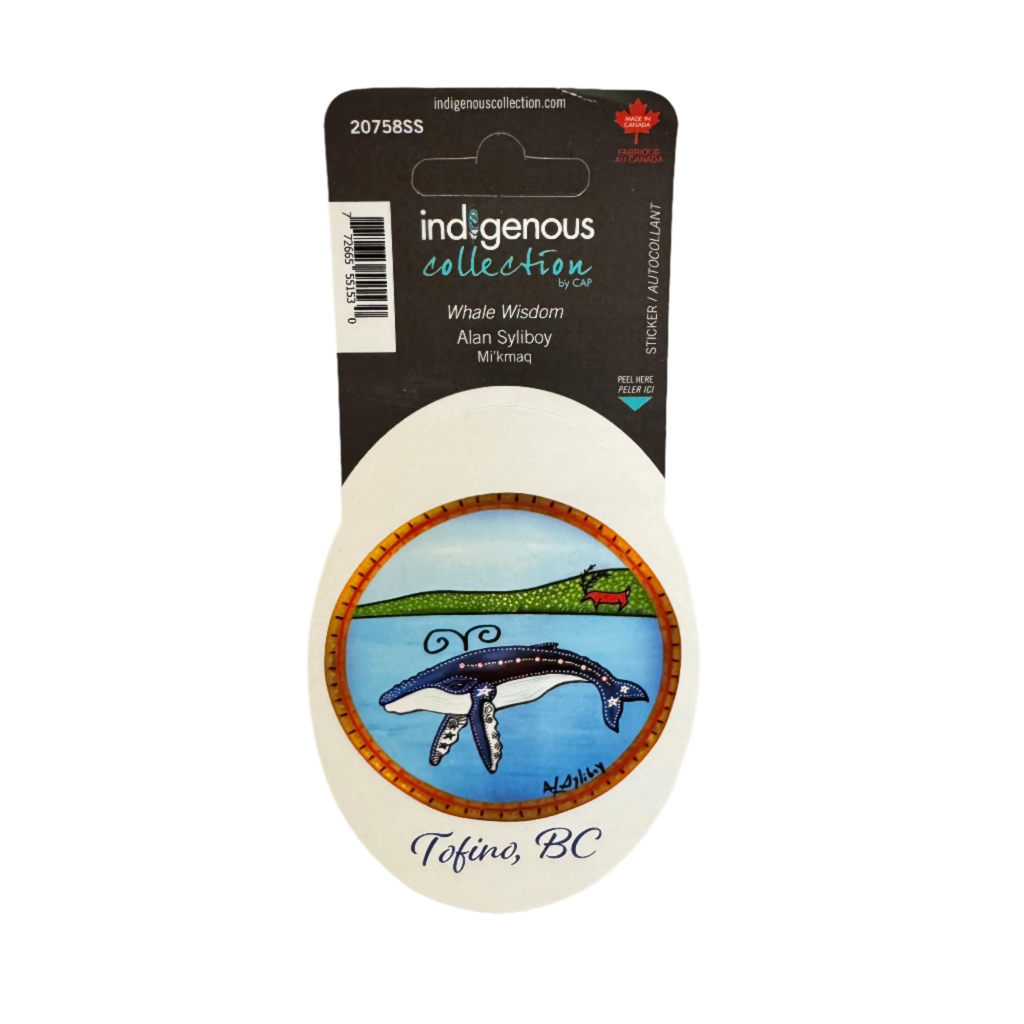 Sticker TOFINO Alan Syliboy Whale Wisdom -  - Oval Stickers - House of Himwitsa Art Gallery