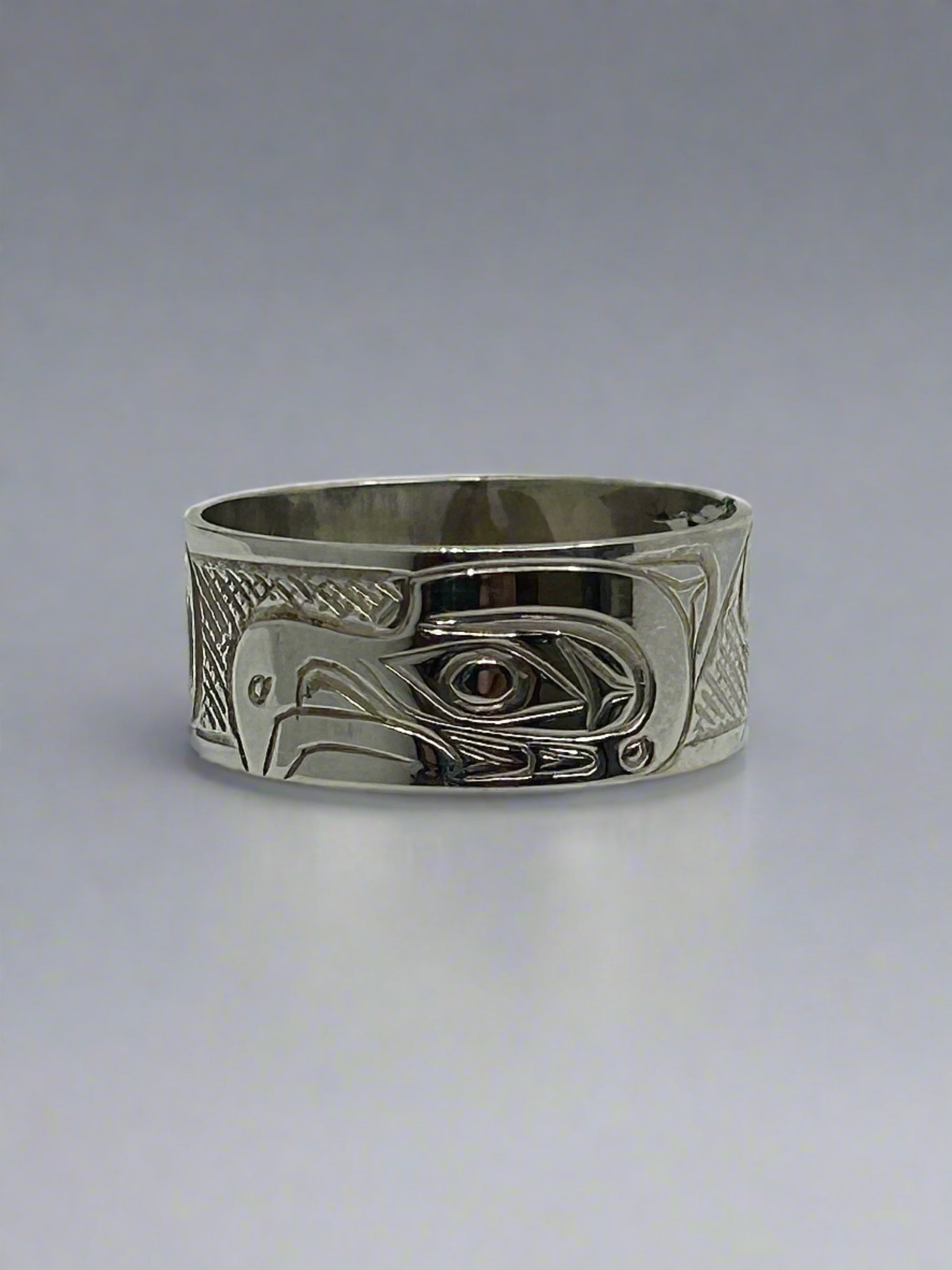 John Lancaster 3/8 Silver Ring Thunderbird -  - Silver Ring - House of Himwitsa Art Gallery