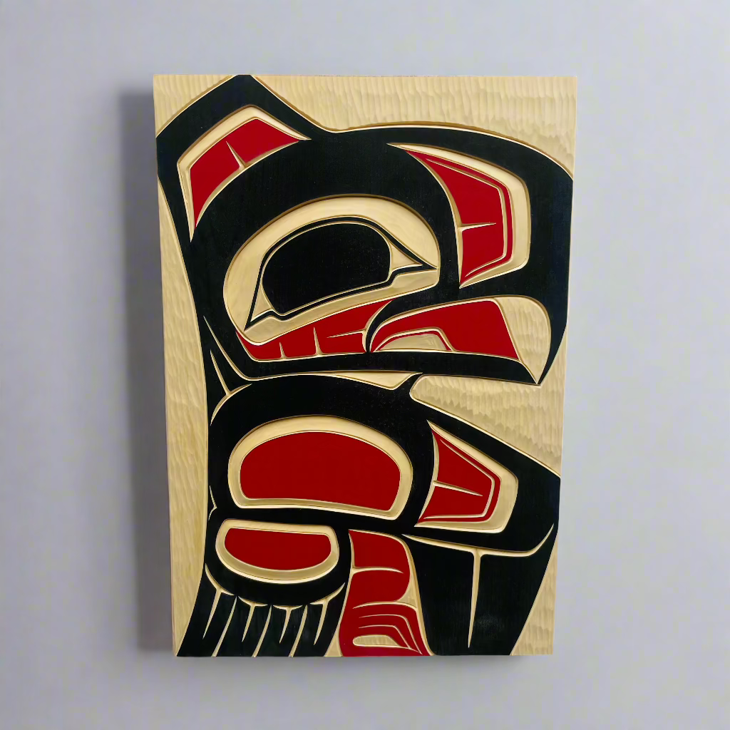 Cecilia AdamsPanel Yellow Cedar Eagle 8 x 12" -  - Panel - House of Himwitsa Art Gallery