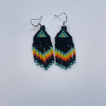 Beaded Earrings Turquoise Rainbow -  - Beaded Earrings - House of Himwitsa Art Gallery