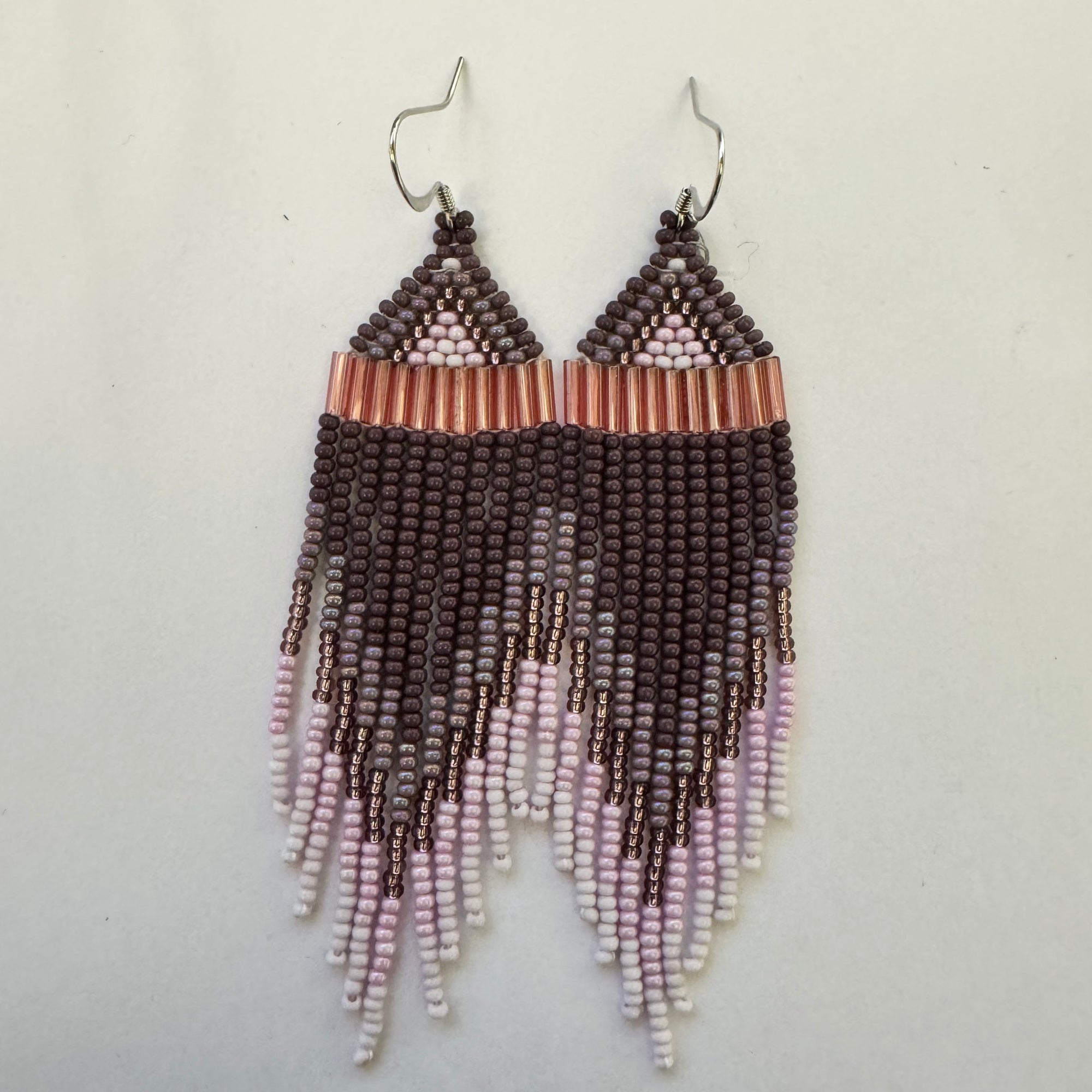 Beaded Earrings Mauve Magic -  - Beaded Earrings - House of Himwitsa Art Gallery