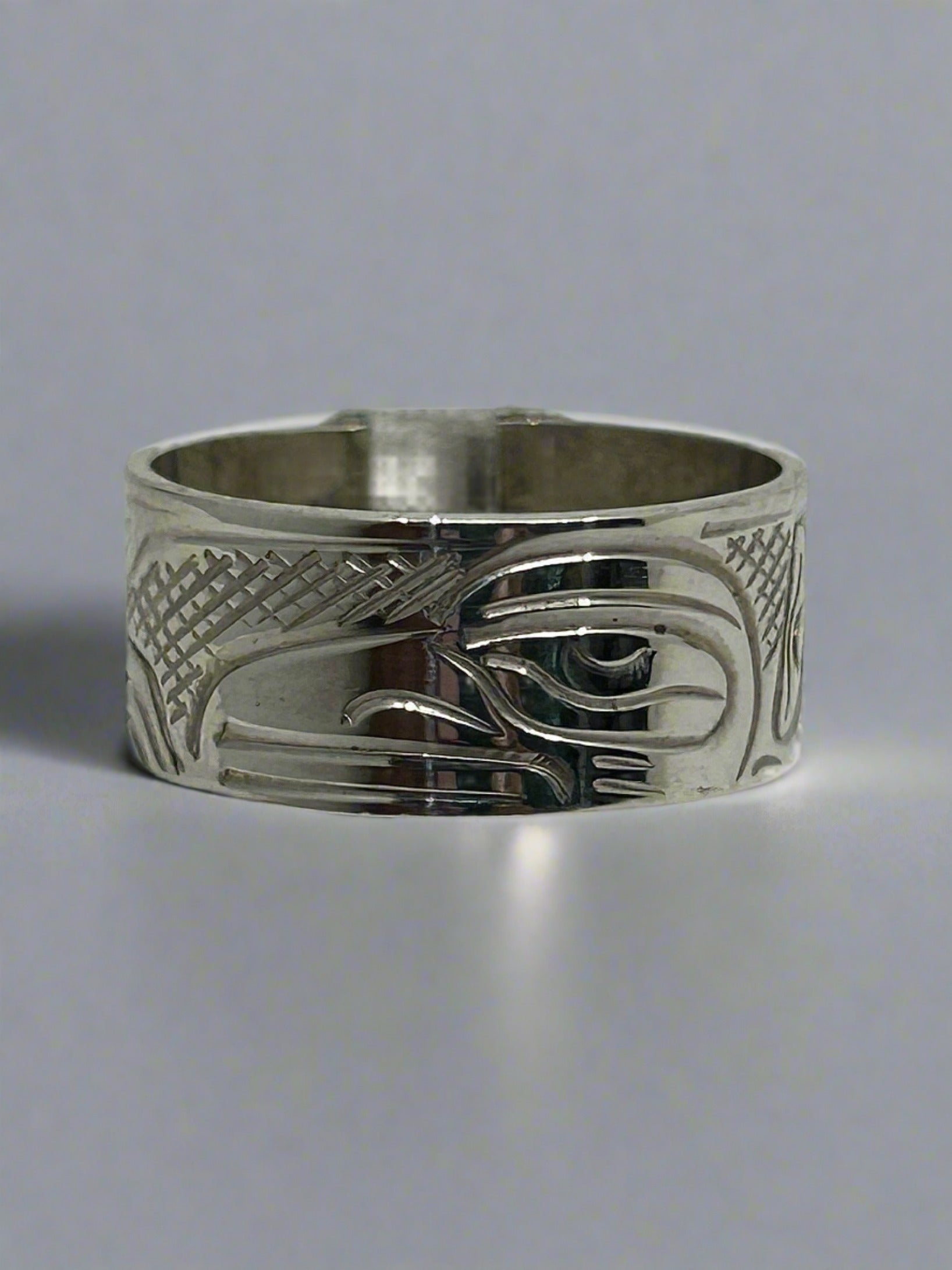 John Lancaster 5/16 Silver Ring Raven -  - Silver Ring - House of Himwitsa Art Gallery