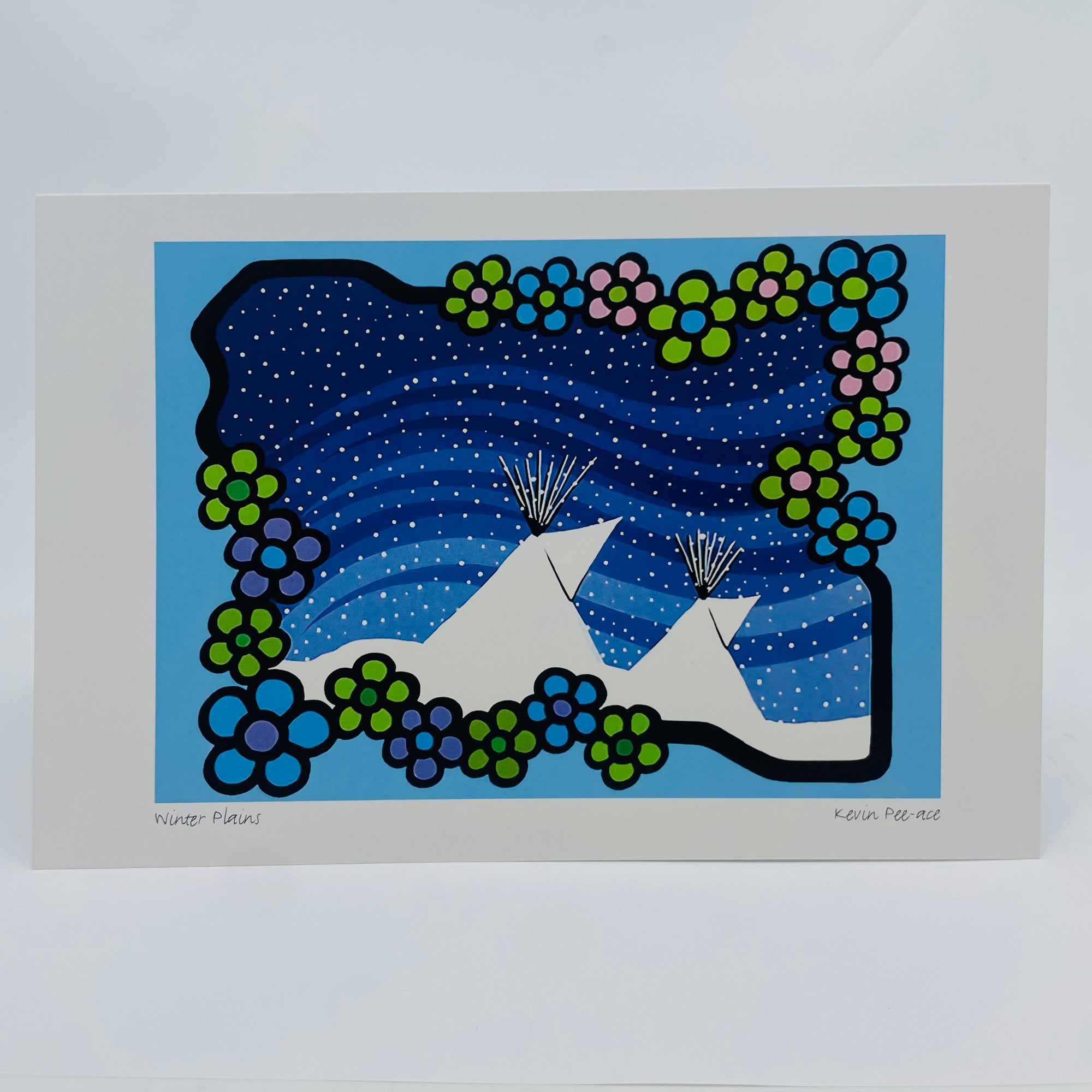 Art Card Kevin Pee-ace Winter Plains -  - Art Card - House of Himwitsa Art Gallery