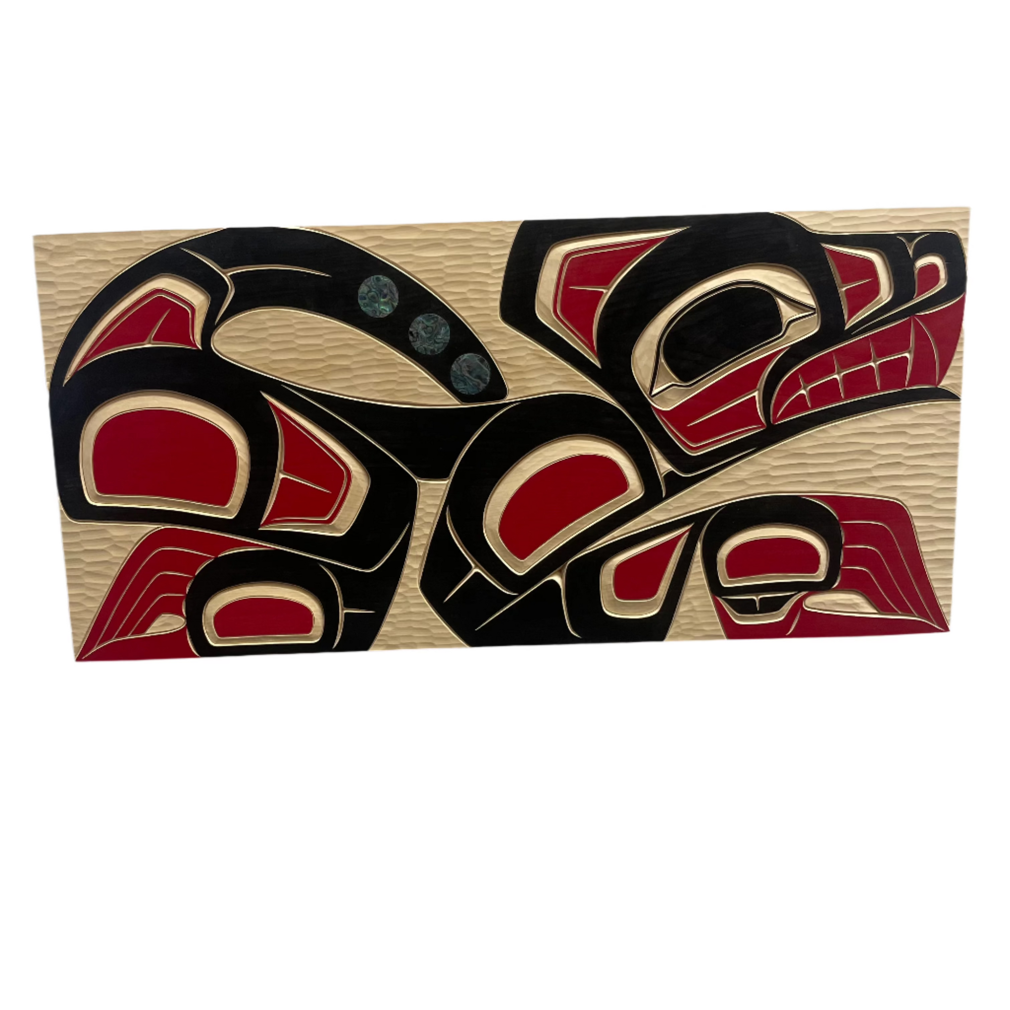 Cecilia Adams Wolf Yellow Cedar Panel -  - Panel - House of Himwitsa Art Gallery