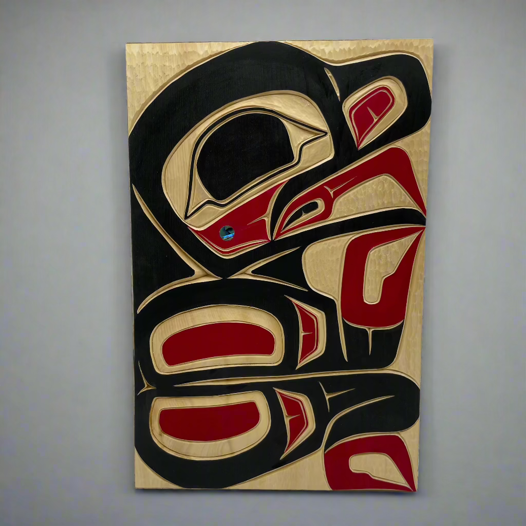 Randy Adams Panel Frog 8 x 12 Abalone inlay -  - Panel - House of Himwitsa Art Gallery
