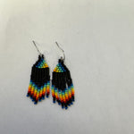 Beaded Earrings Blue Rainbow -  - Beaded Earrings - House of Himwitsa Art Gallery
