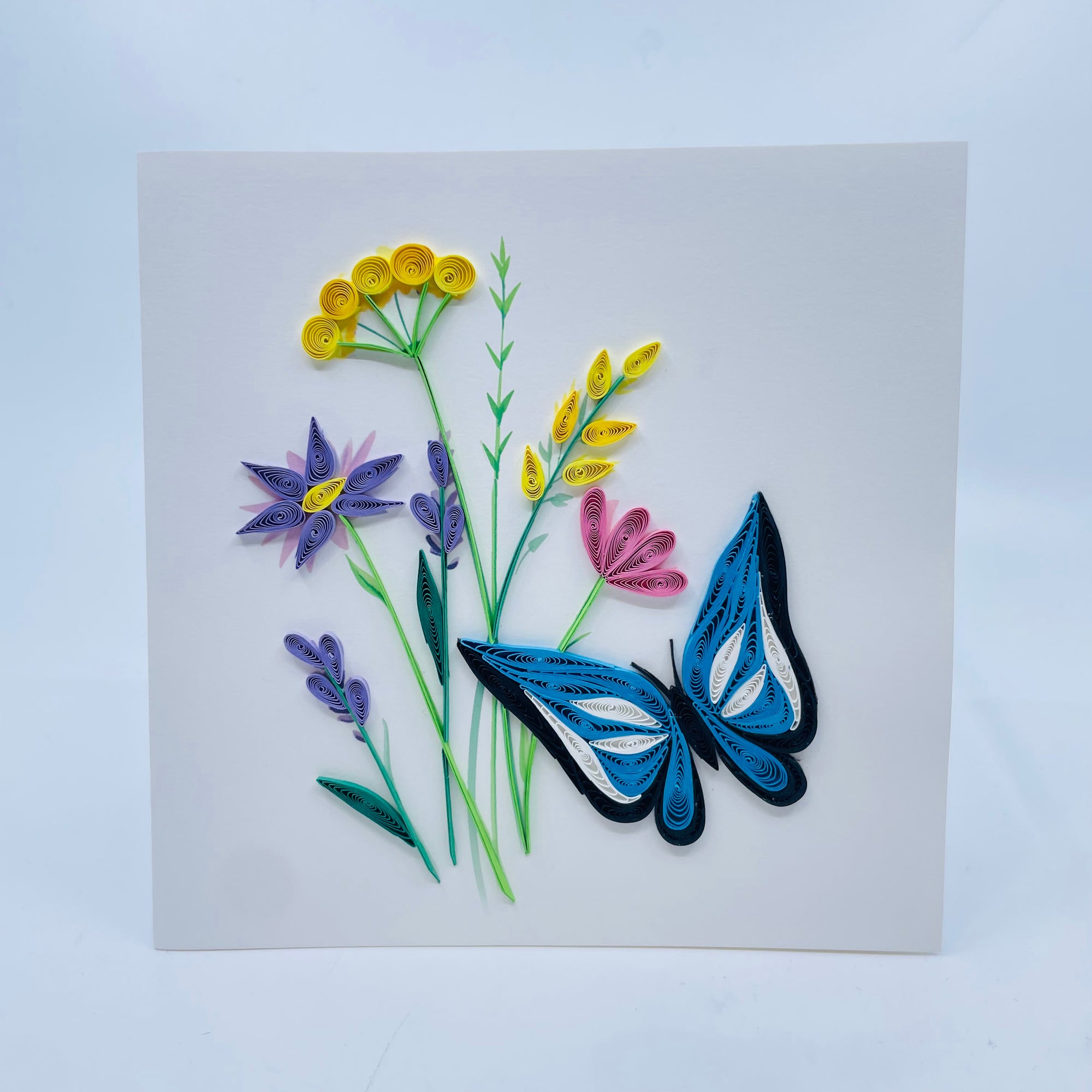 Quilling Art Card Butterfly/ Wildflowers -  - quilling art card - House of Himwitsa Art Gallery