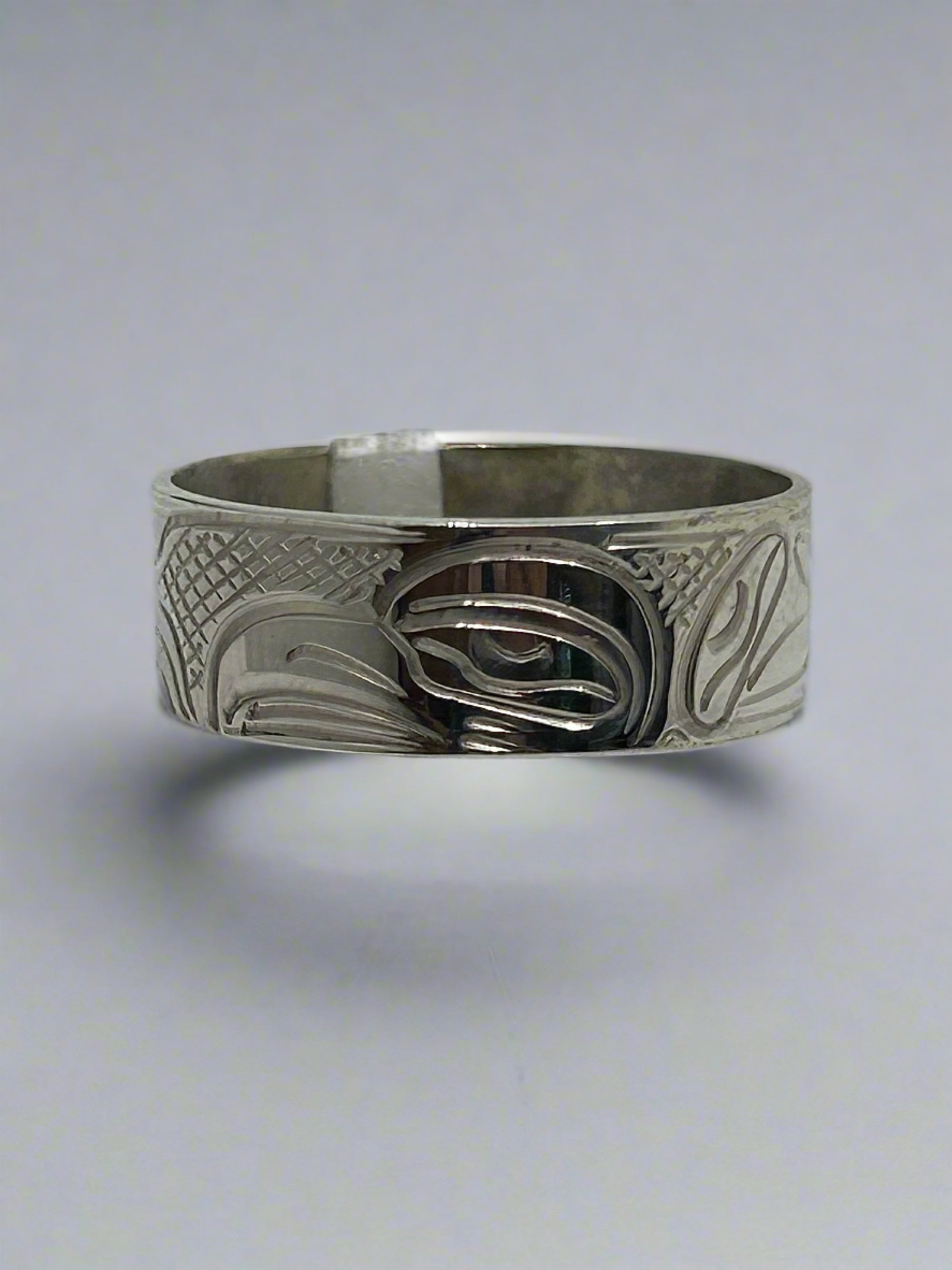 John Lancaster 5/16 Silver Ring Eagle -  - Silver Ring - House of Himwitsa Art Gallery