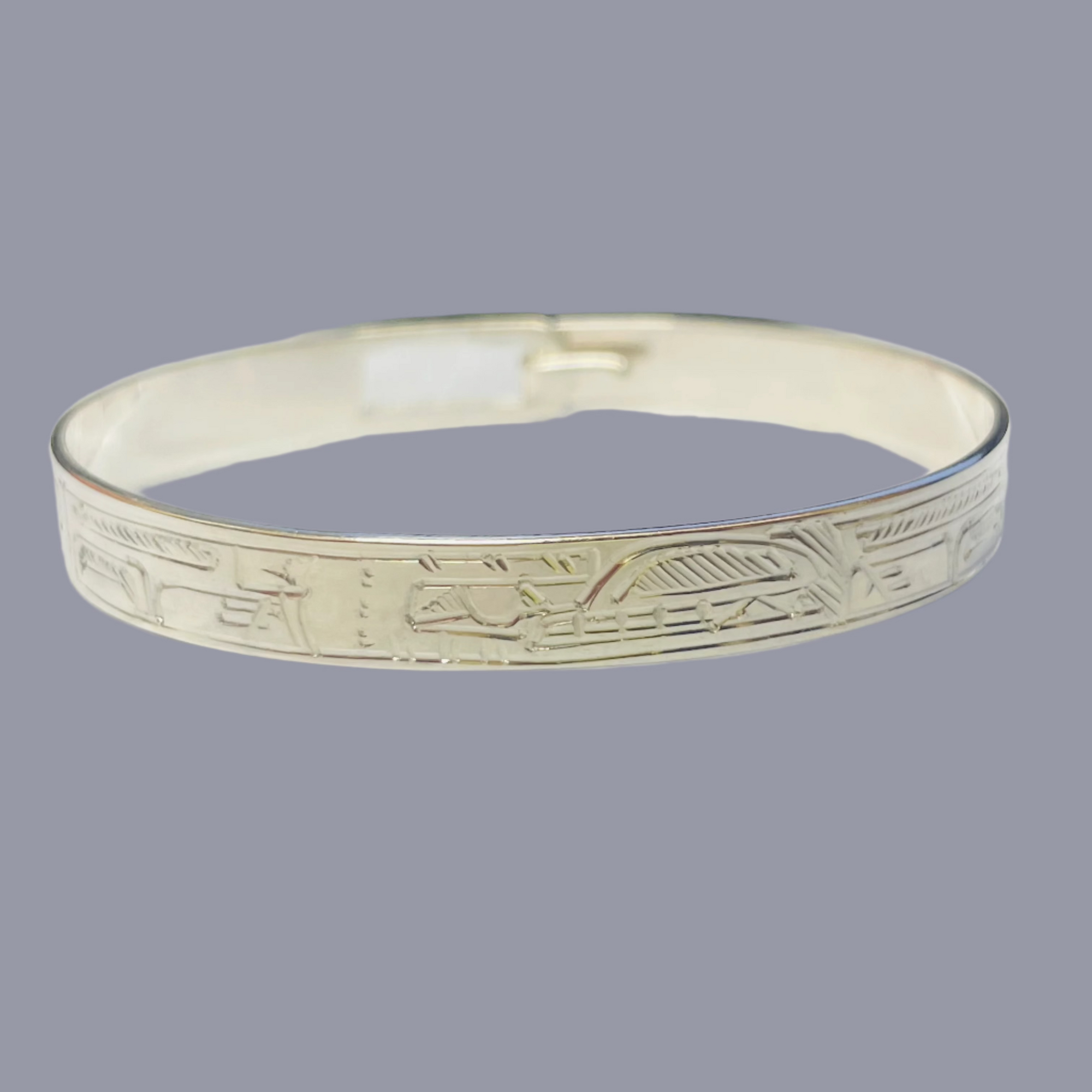 Gilbert Pat 1/4" Silver Youth Bracelet Bear -  - Silver Bracelet - House of Himwitsa Art Gallery