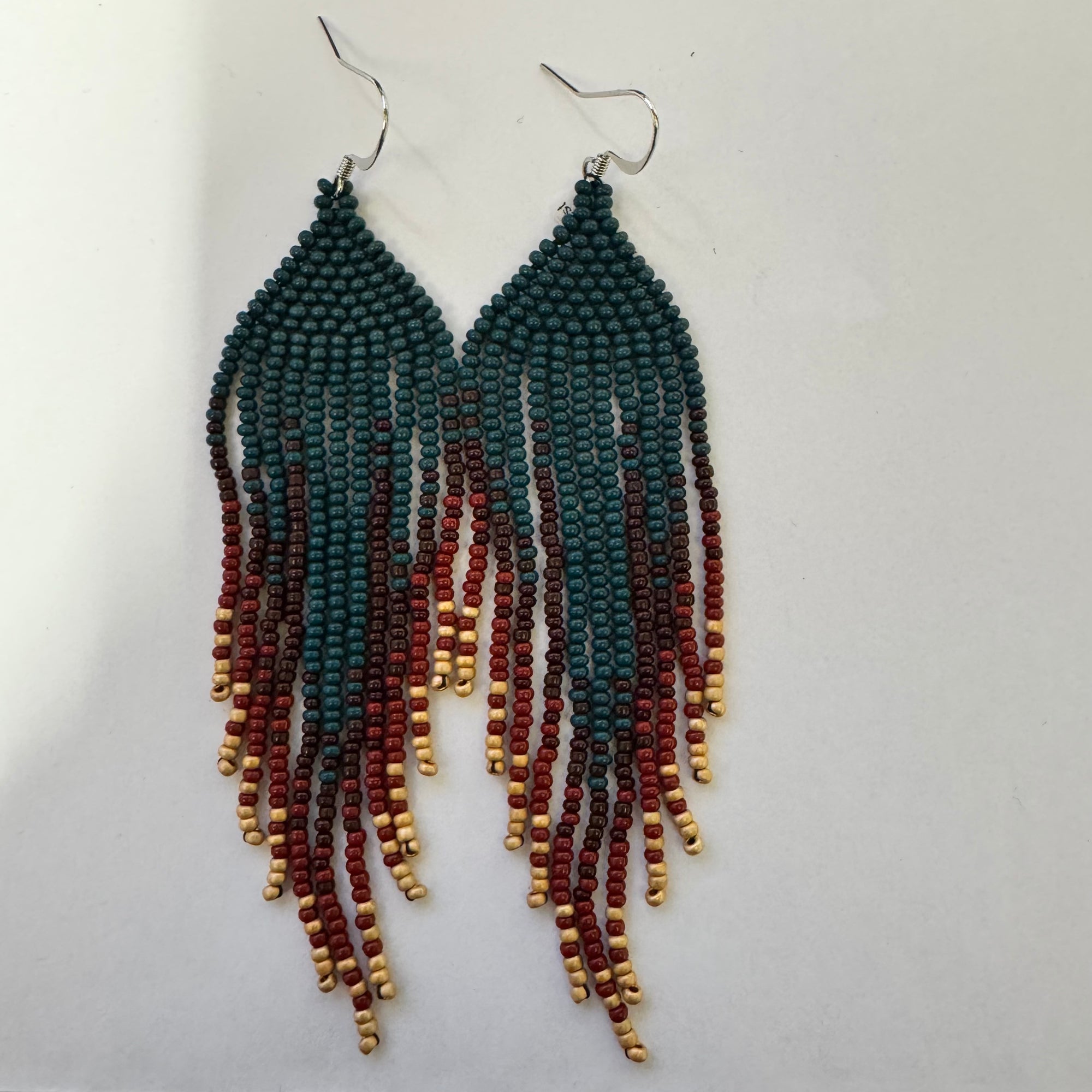 Beaded Earrings Spruce Forest -  - Beaded Earrings - House of Himwitsa Art Gallery