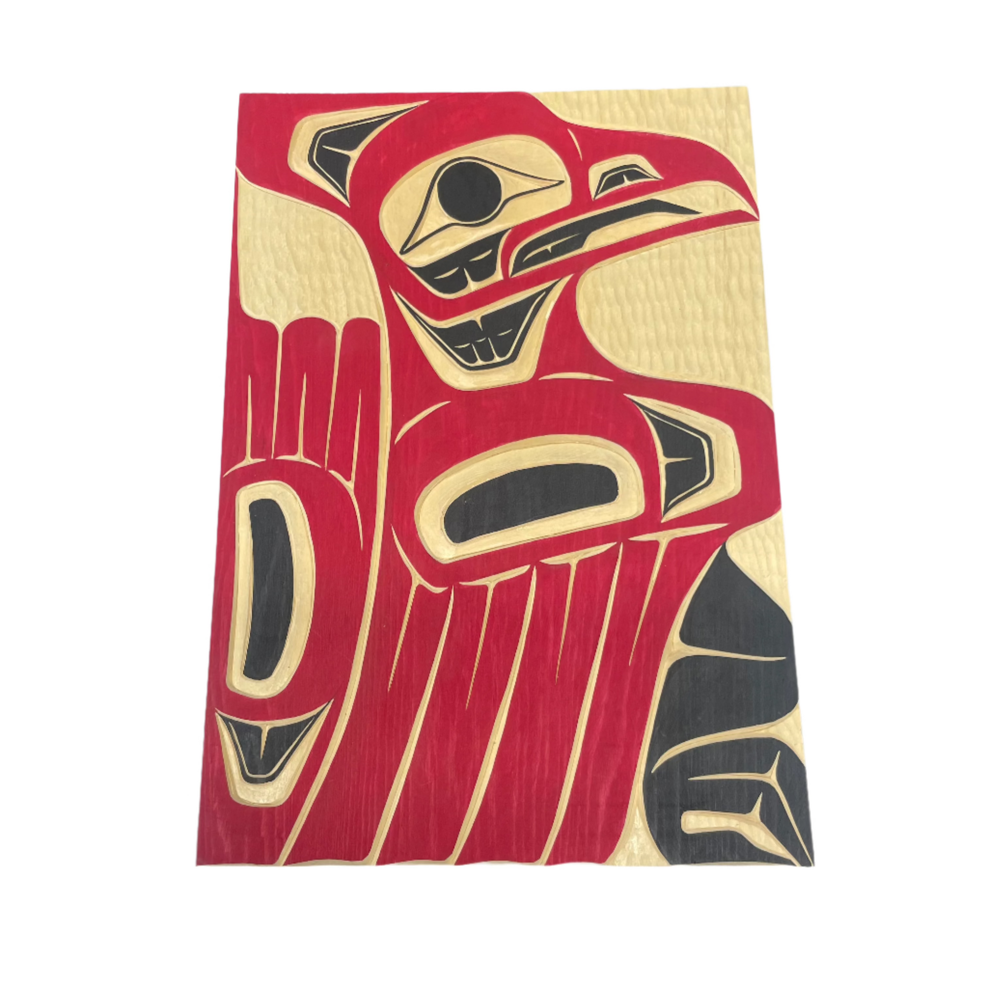 Randy Adams Red Mountain Grouse Yellow Cedar Panel 12" x 8" -  - Panel - House of Himwitsa Art Gallery