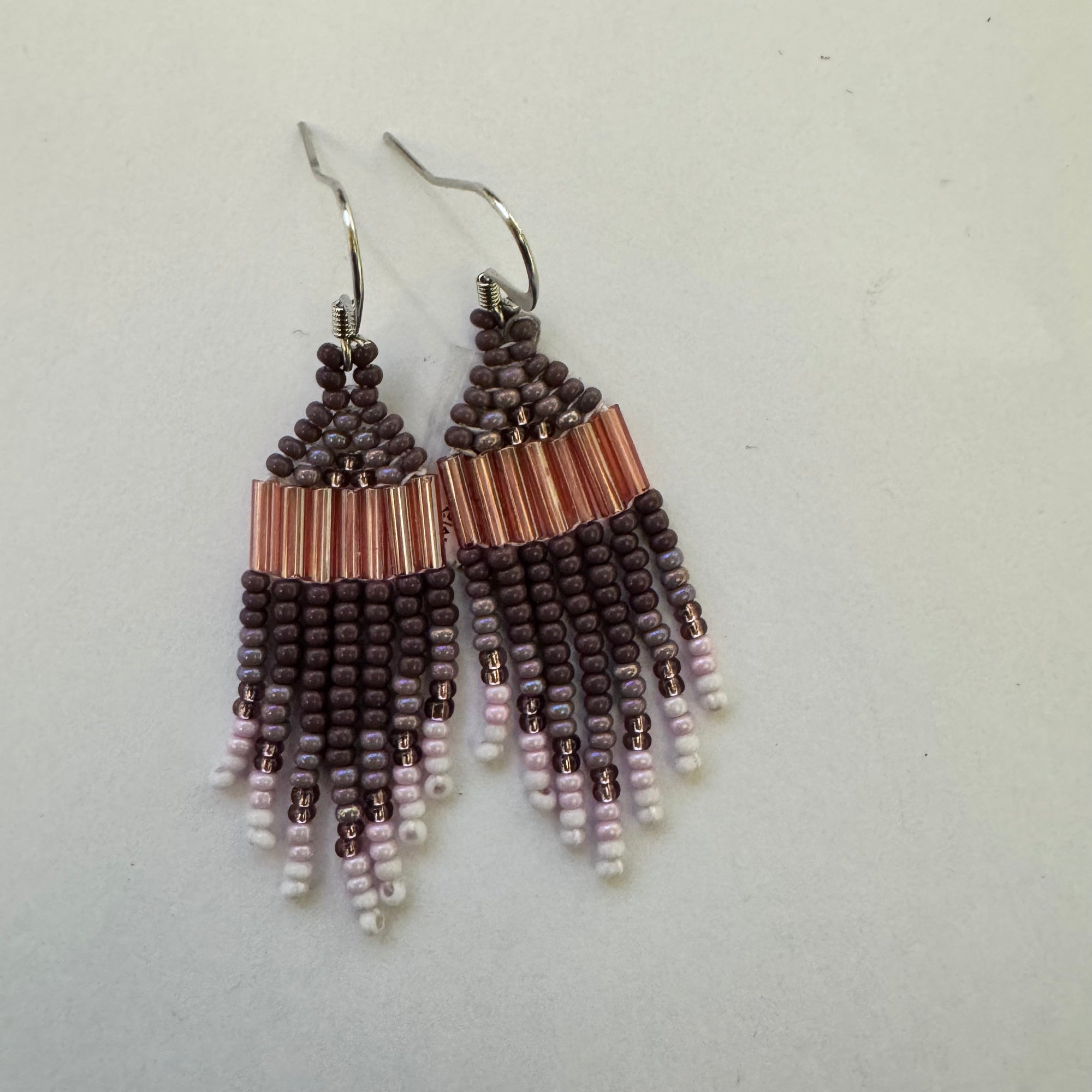Beaded Earrings Mauve Magic -  - Beaded Earrings - House of Himwitsa Art Gallery