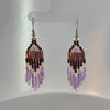 Beaded Earrings Purple Pansy