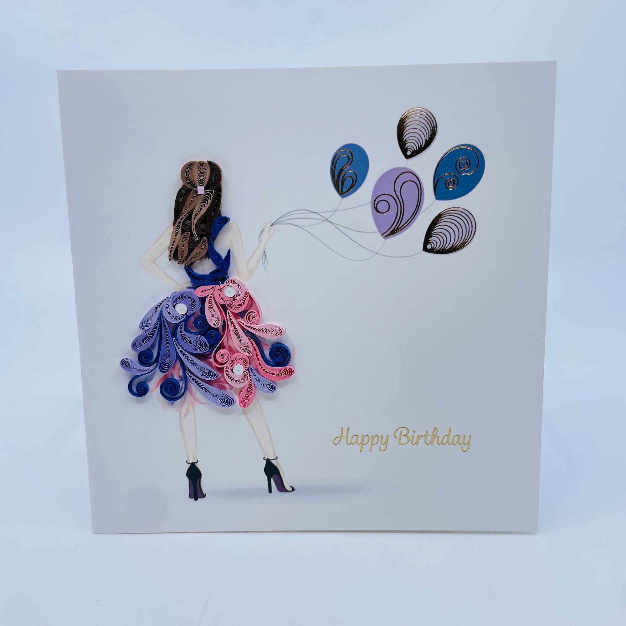 Quilling Art Card Fashion Birthday Girl - Kalyn Imports Limited - quilling art card - House of Himwitsa Art Gallery