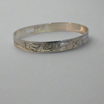 Gilbert Pat 5/16 Silver Bangle 2 Eagles and sun -  - carved jewelry - House of Himwitsa Art Gallery