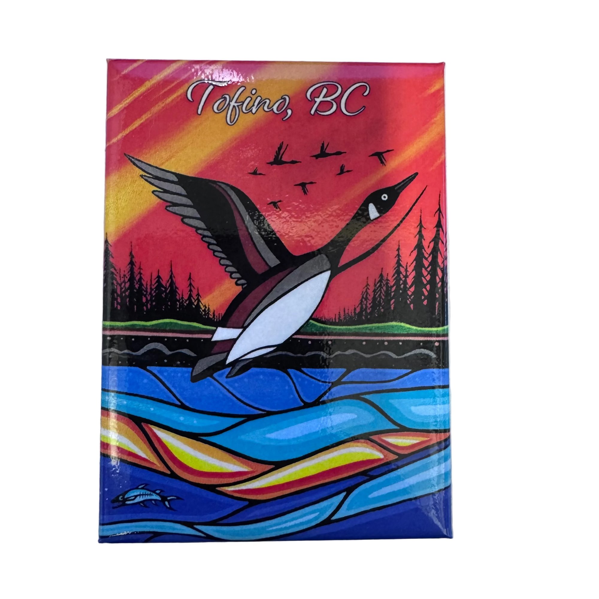 Tofino Magnet Jeffrey Red-George Canadian Geese in Flight