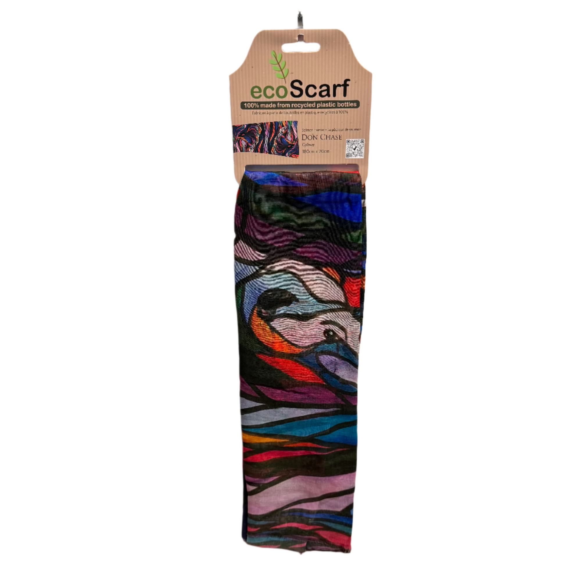Eco Scarf Don Chase Salmon Hunter -  - Scarfs - House of Himwitsa Art Gallery