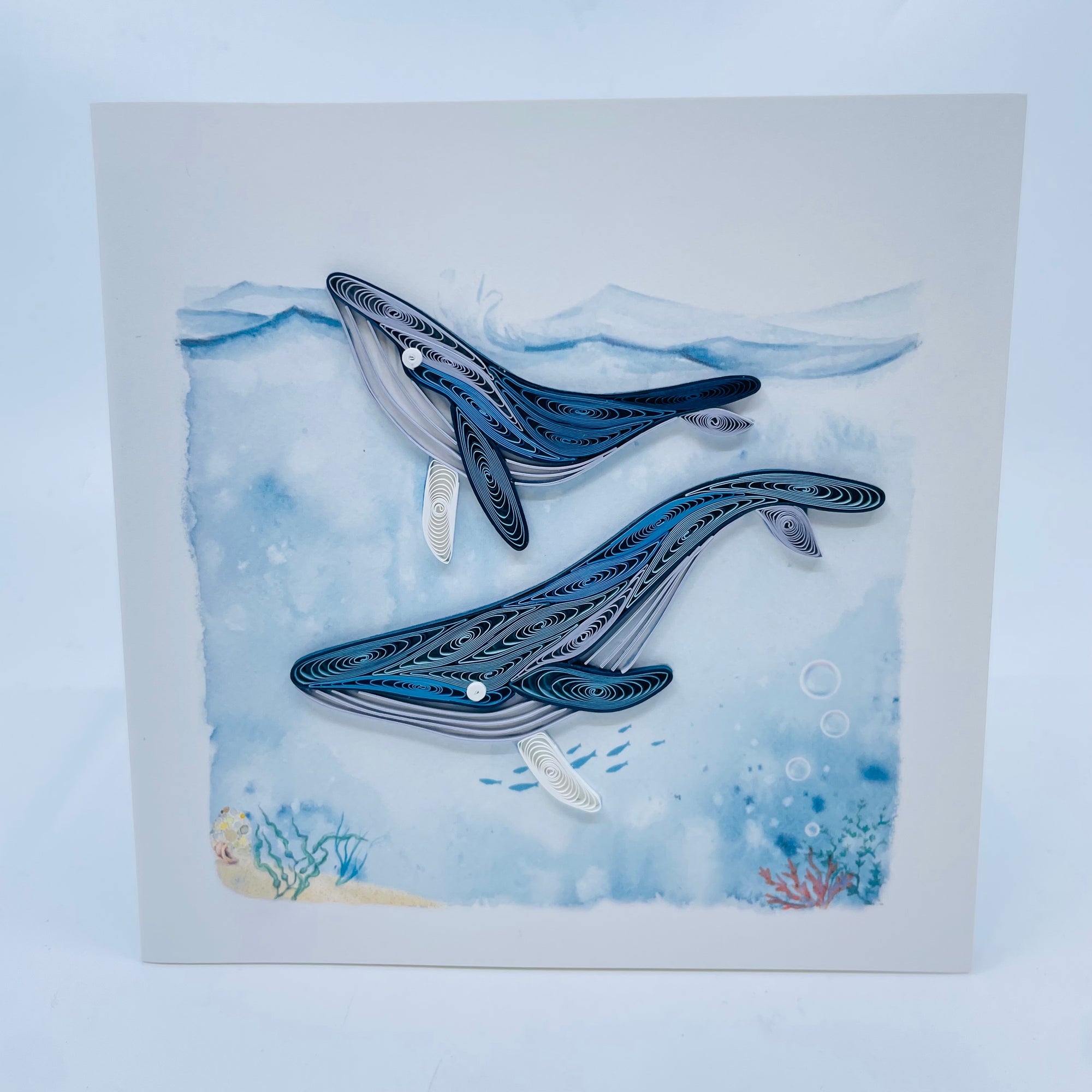 Quilling Art Card Humpback Whales - Kalyn Imports Limited - quilling art card - House of Himwitsa Art Gallery