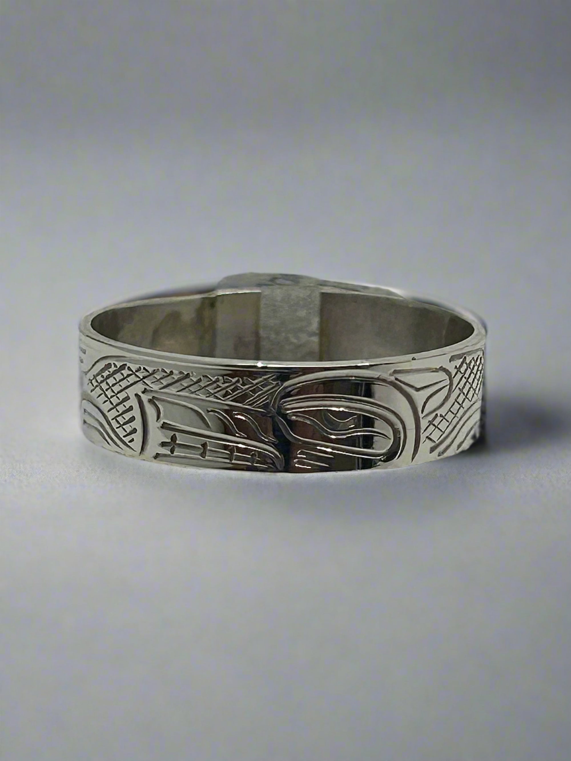 John Lancaster 1/4” Silver Ring Wolf -  - Silver Ring - House of Himwitsa Art Gallery