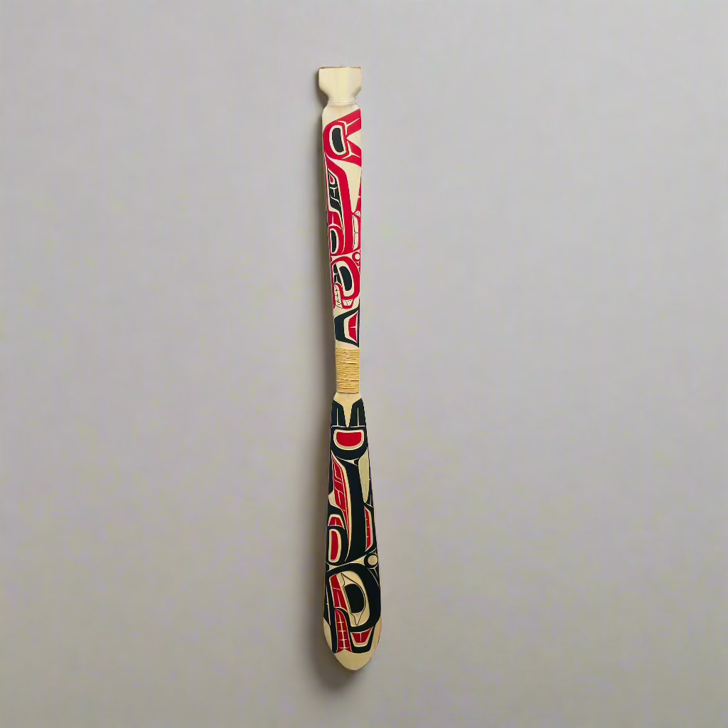 Cecilia Adams Paddle Yellow Cedar Killerwhale 5ft -  - Padle - House of Himwitsa Art Gallery