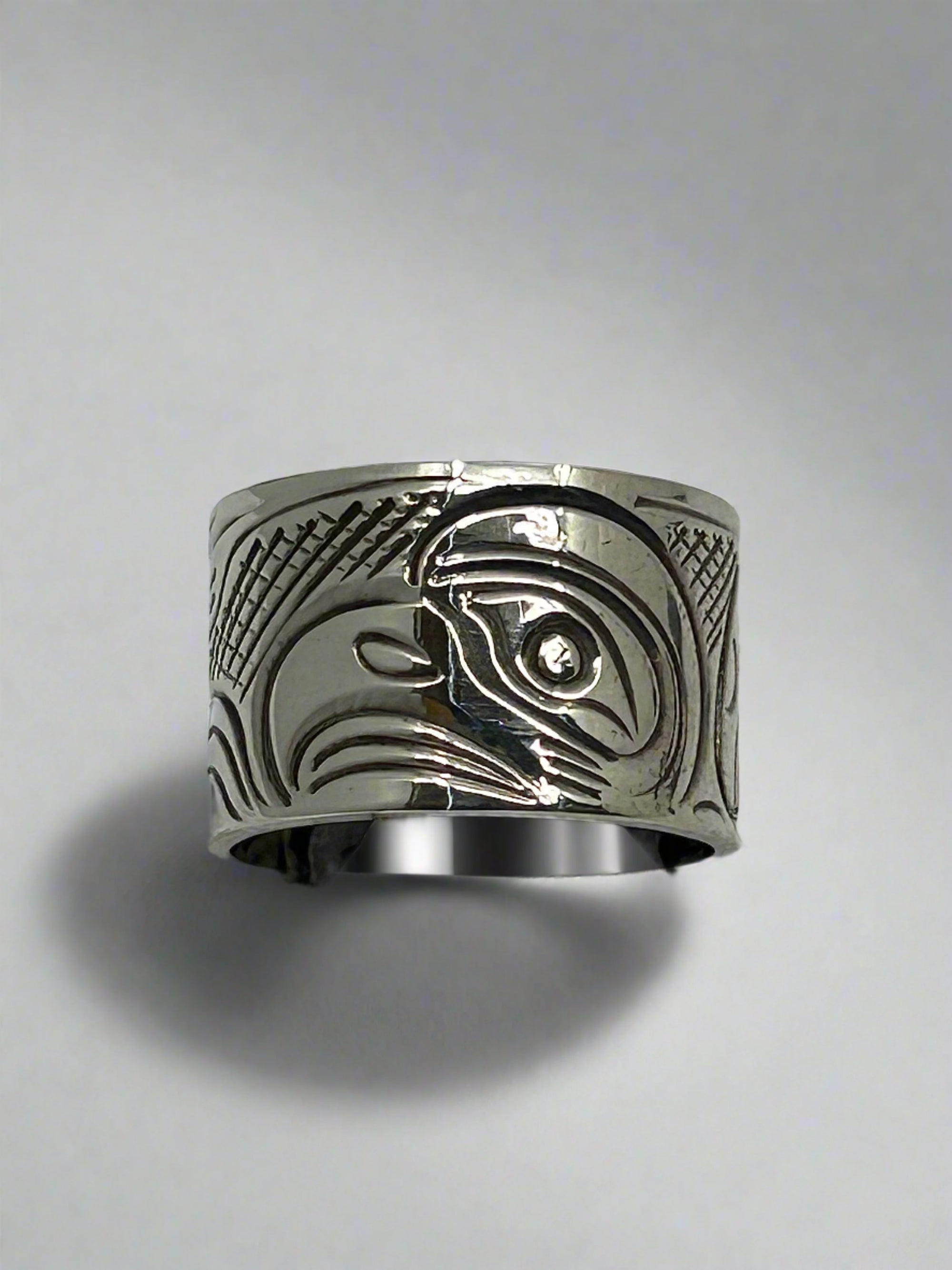 John Lancaster 3/8 Silver Ring Eagle -  - Silver Ring - House of Himwitsa Art Gallery