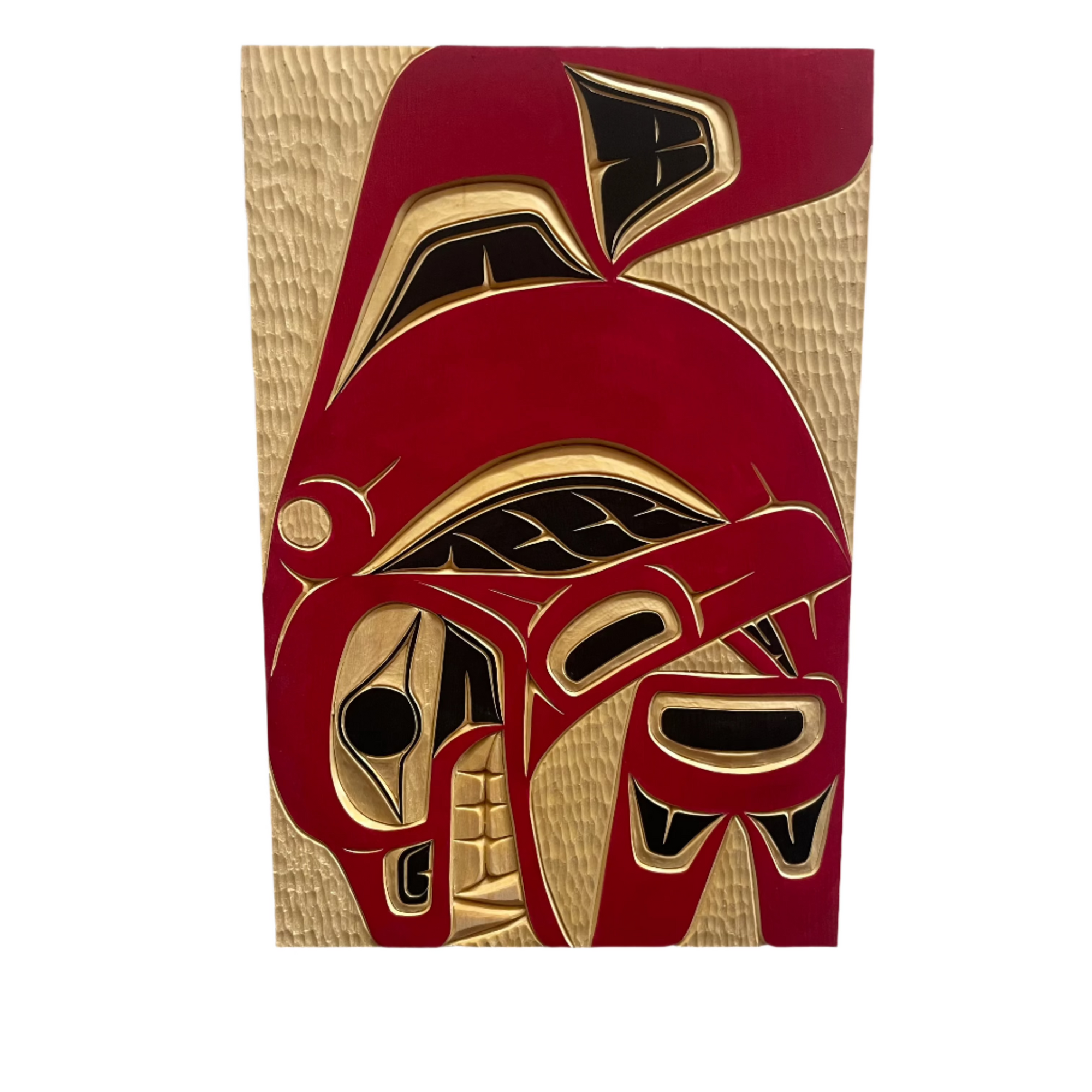 Randy Adams Panel Yellow Cedar Red Killer Whale 8 x 12 -  - Panel - House of Himwitsa Art Gallery